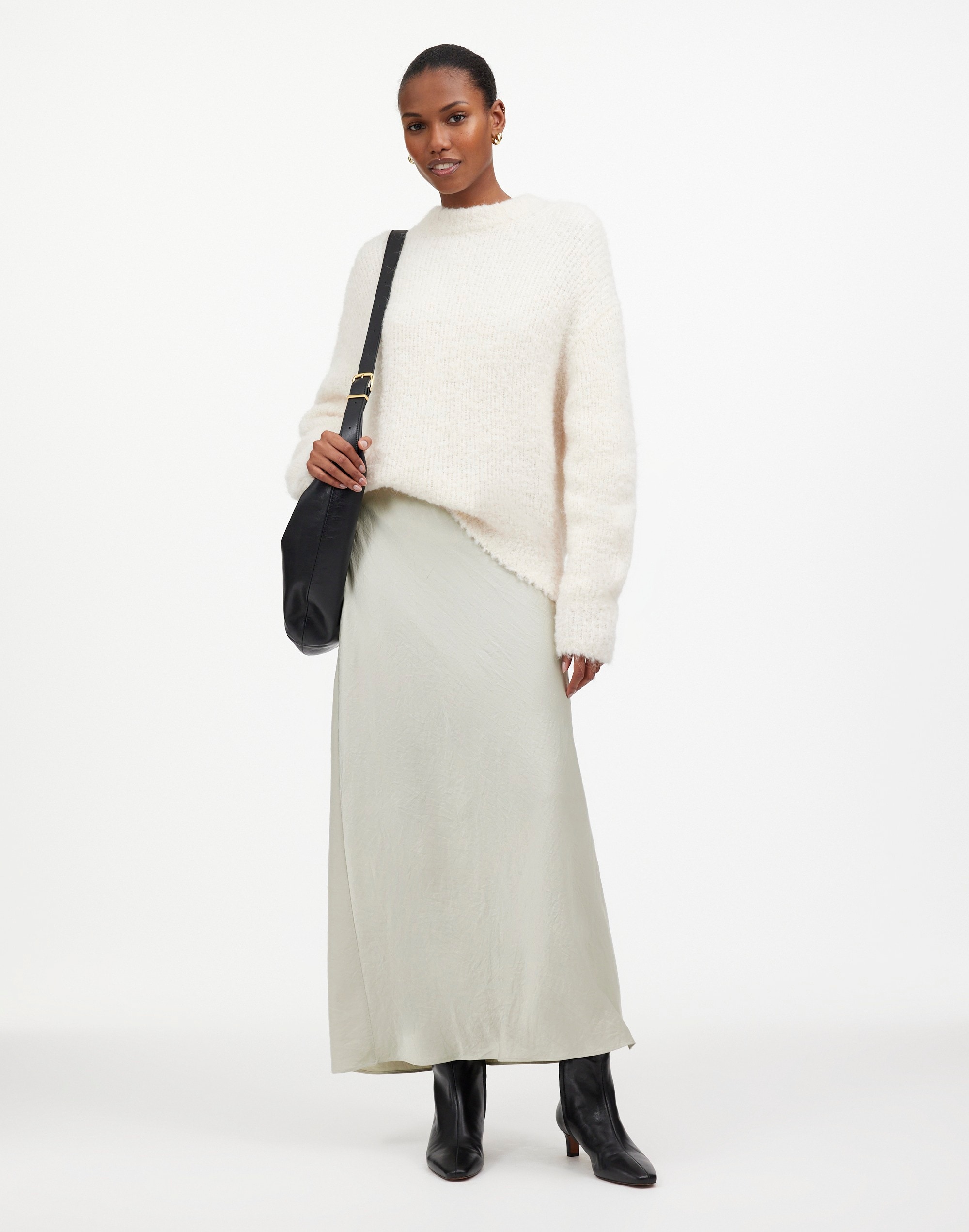 Satin Maxi Slip Skirt