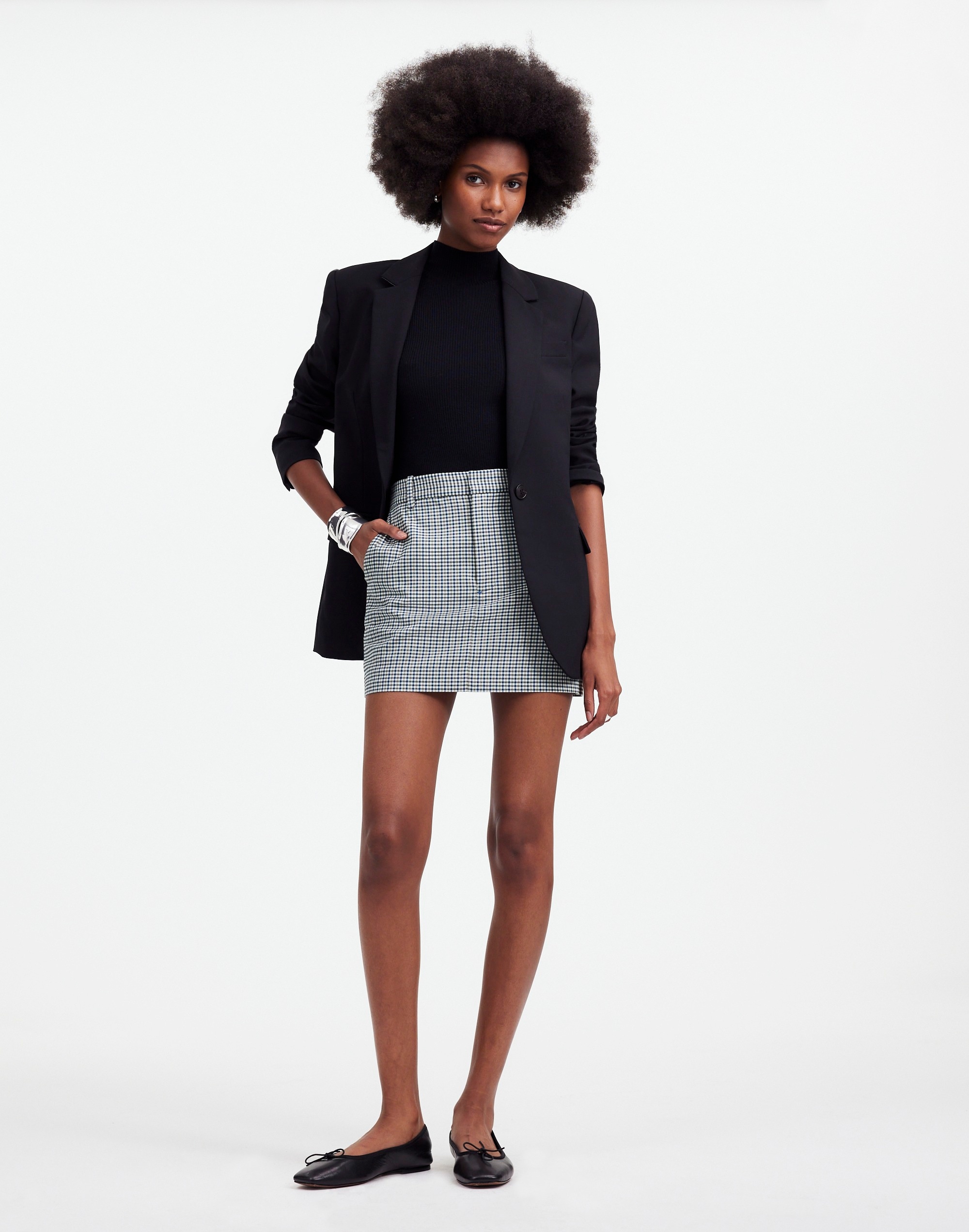 suiting mini skirt in yarn-dyed plaid