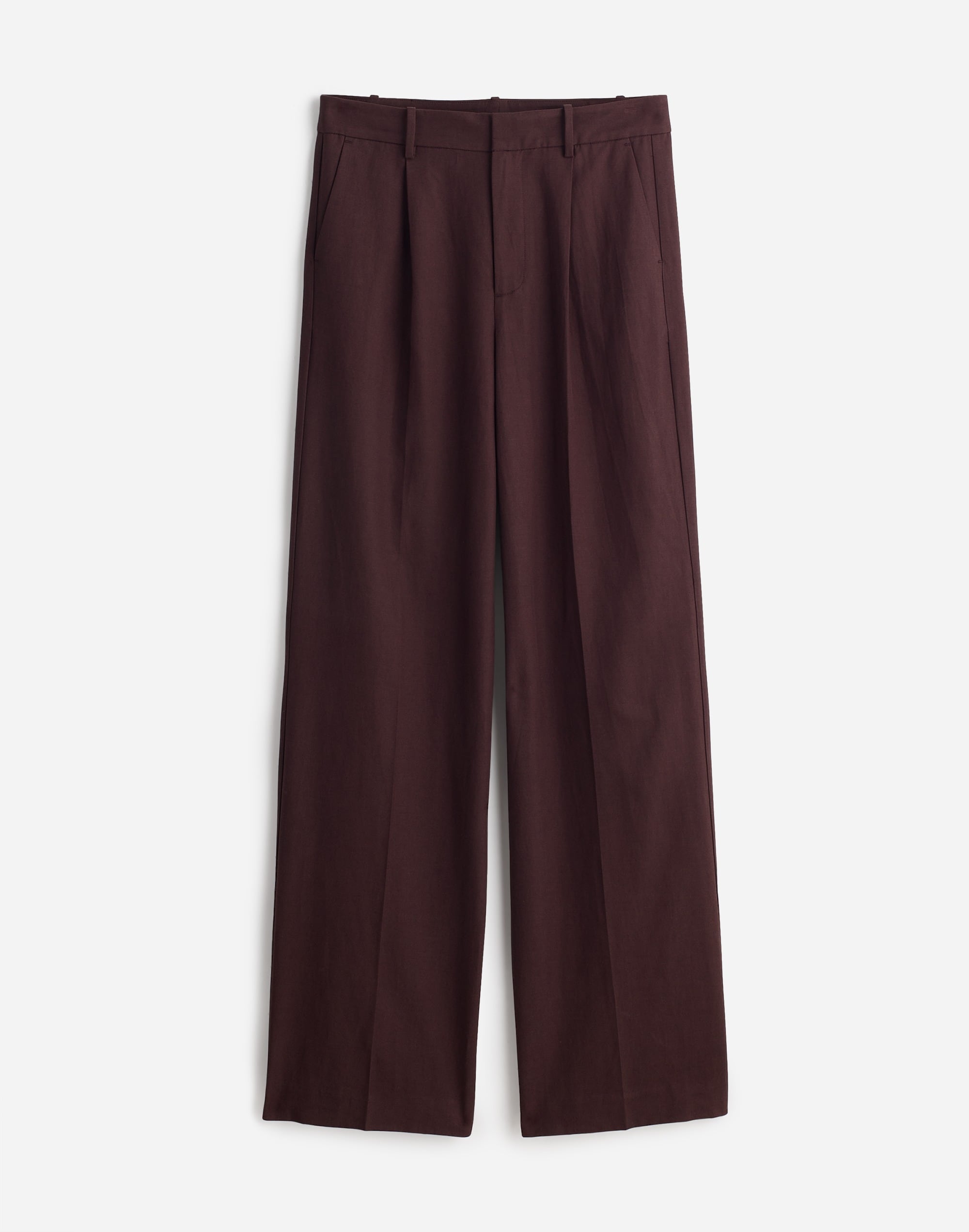 Slouchy Straight Pants in Drapey Twill in dark carob image 6