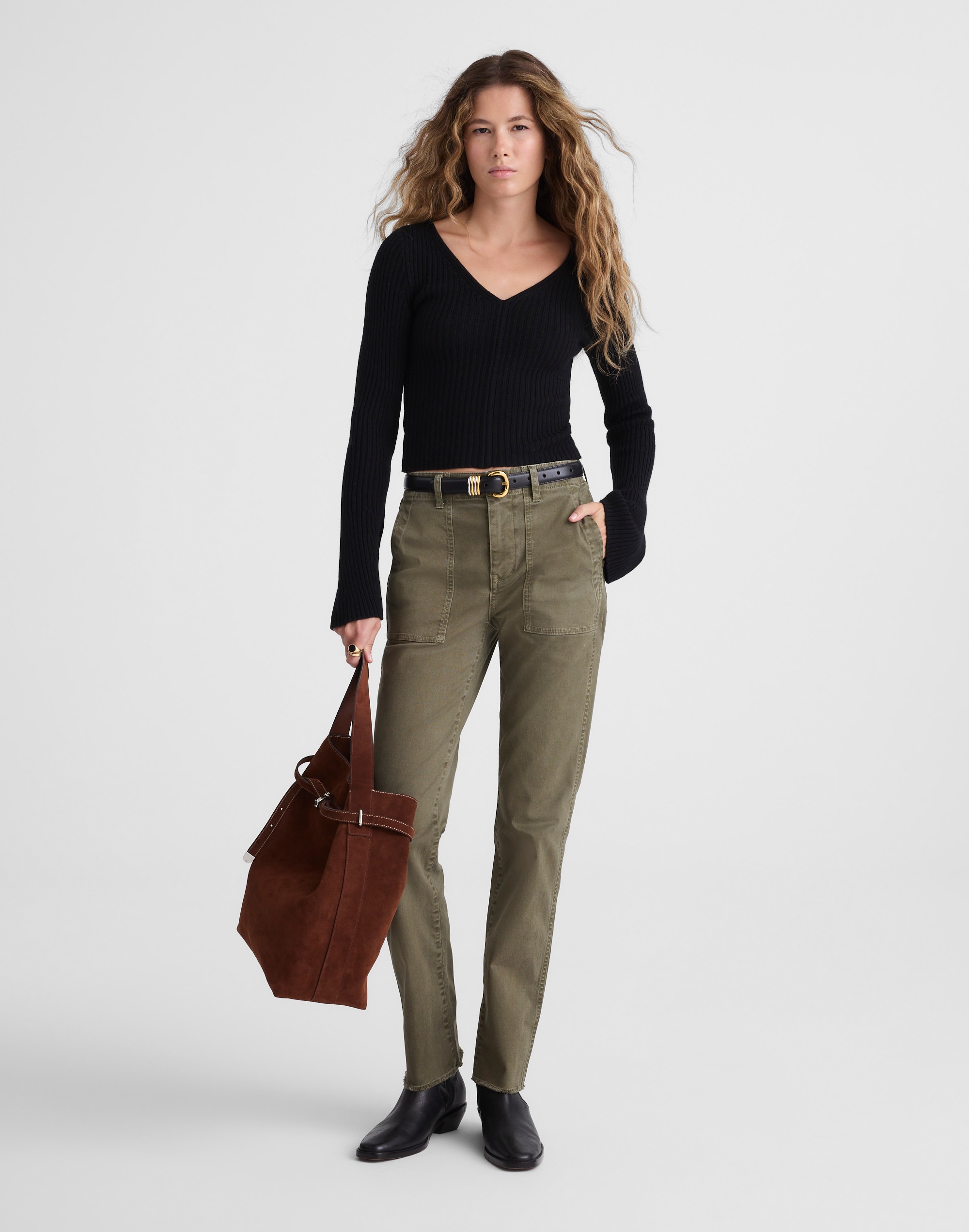 the petite slim straight trouser pant in garment dye