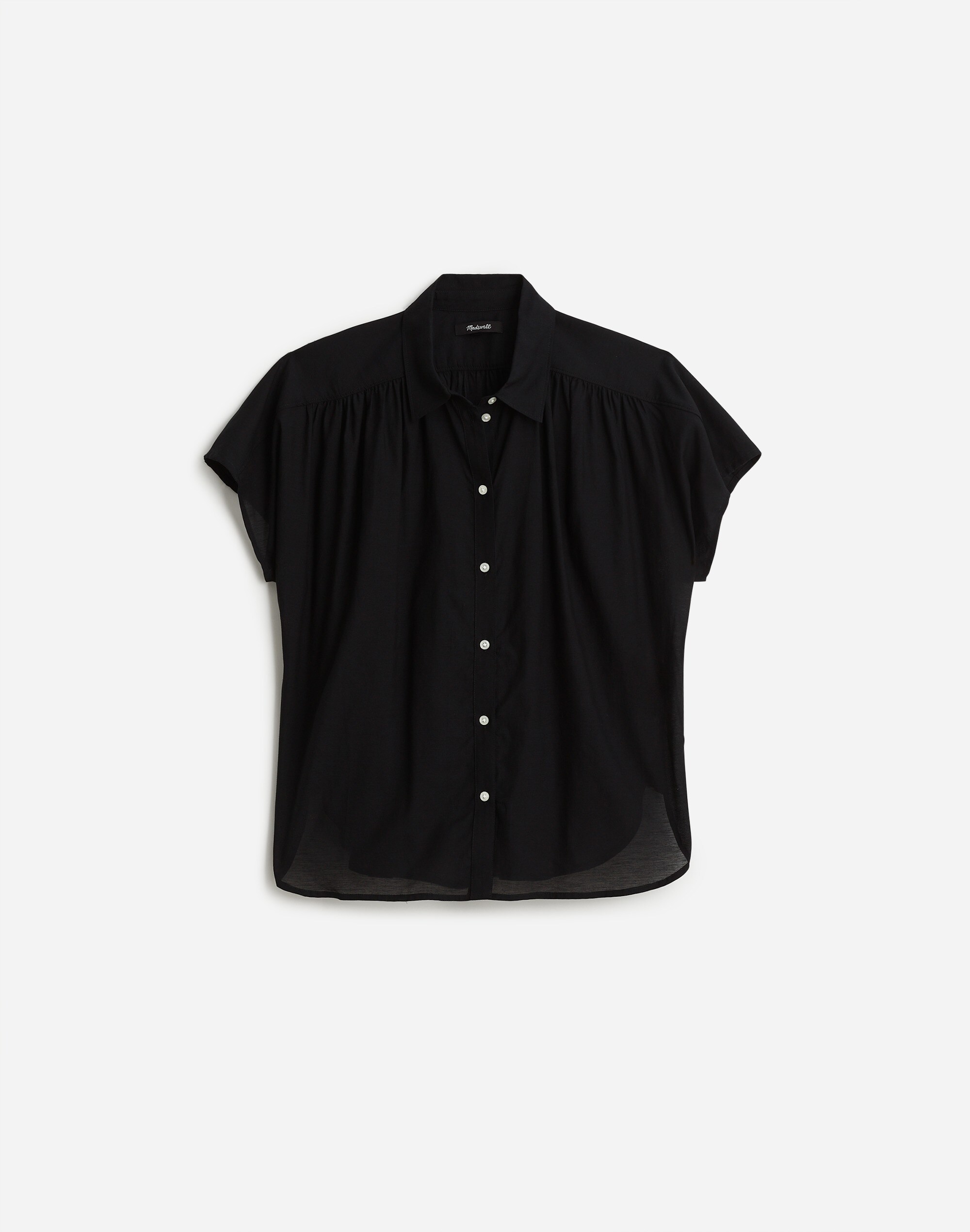 Cap-Sleeve A-Line Top in true black image 6
