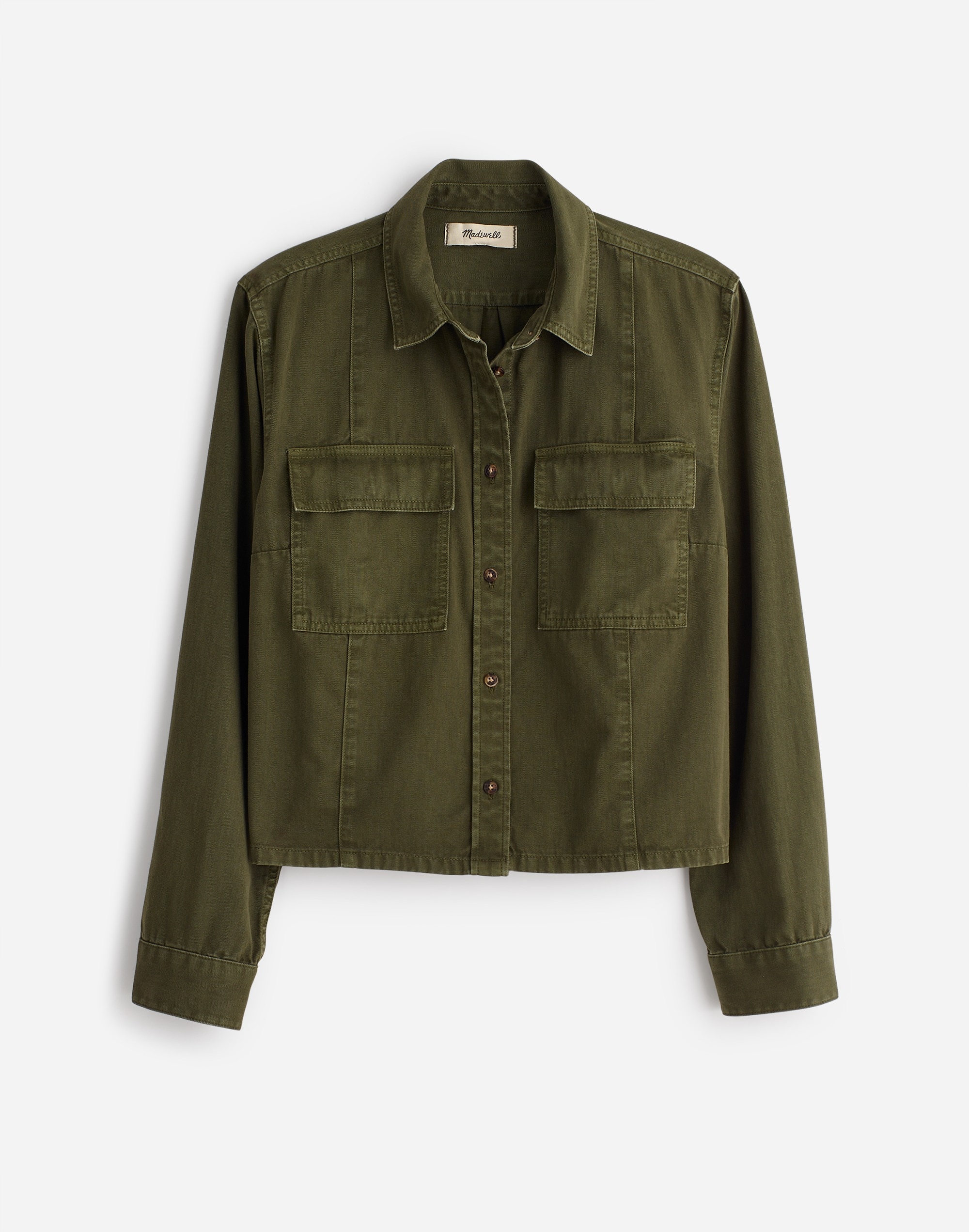 Pintucked Long-Sleeve Shirt in Chino