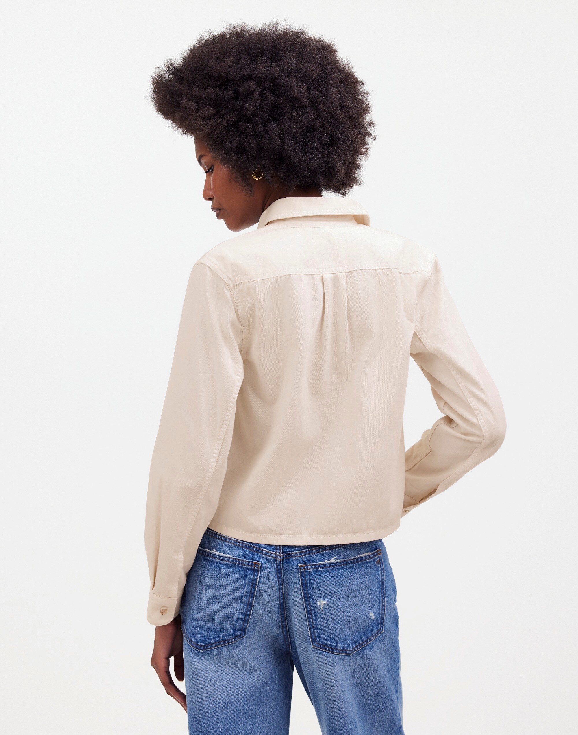 Pintucked Long-Sleeve Shirt in Chino