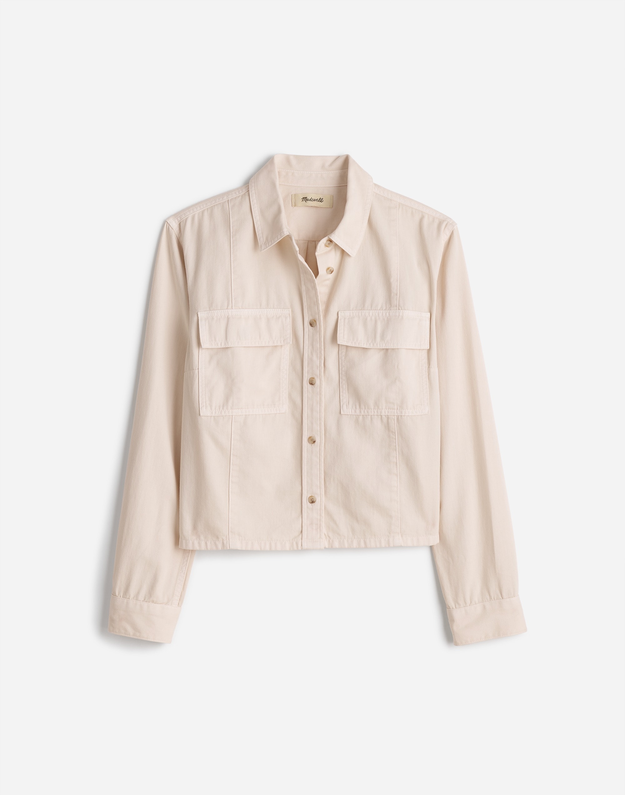 Pintucked Long-Sleeve Shirt in Chino