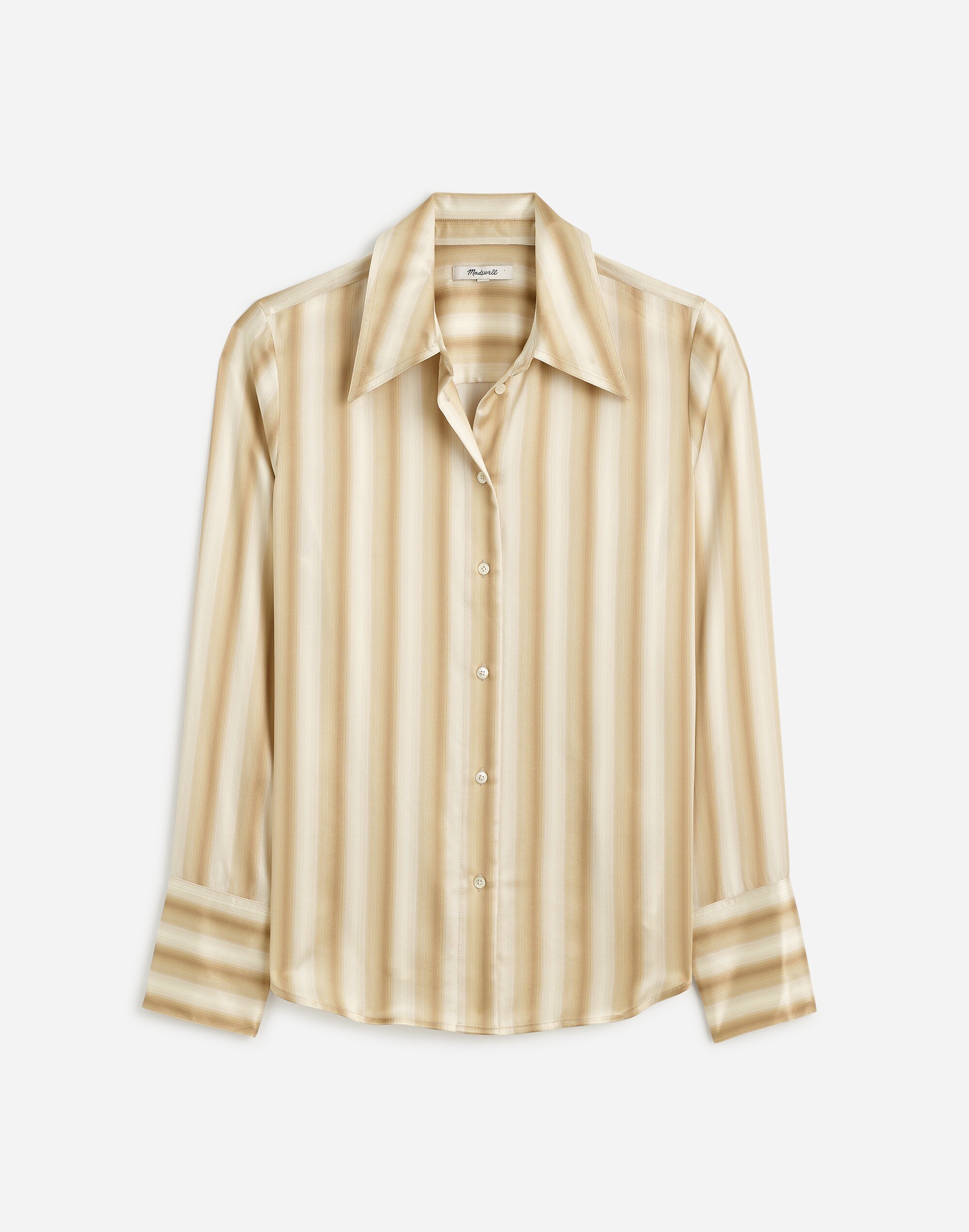 Slim Button-Up Shirt in Stripe Silk