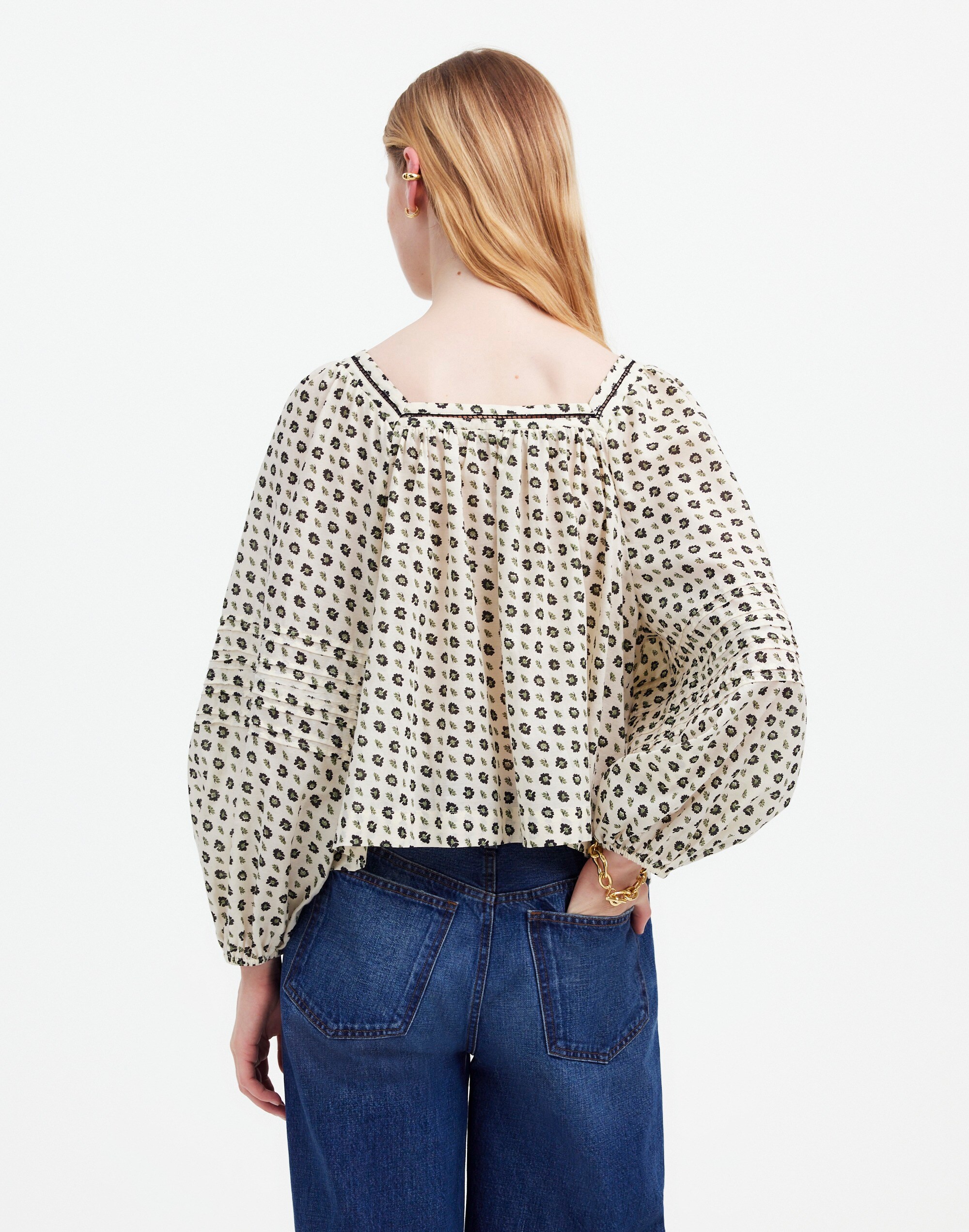 Square-Neck Long-Sleeve Top