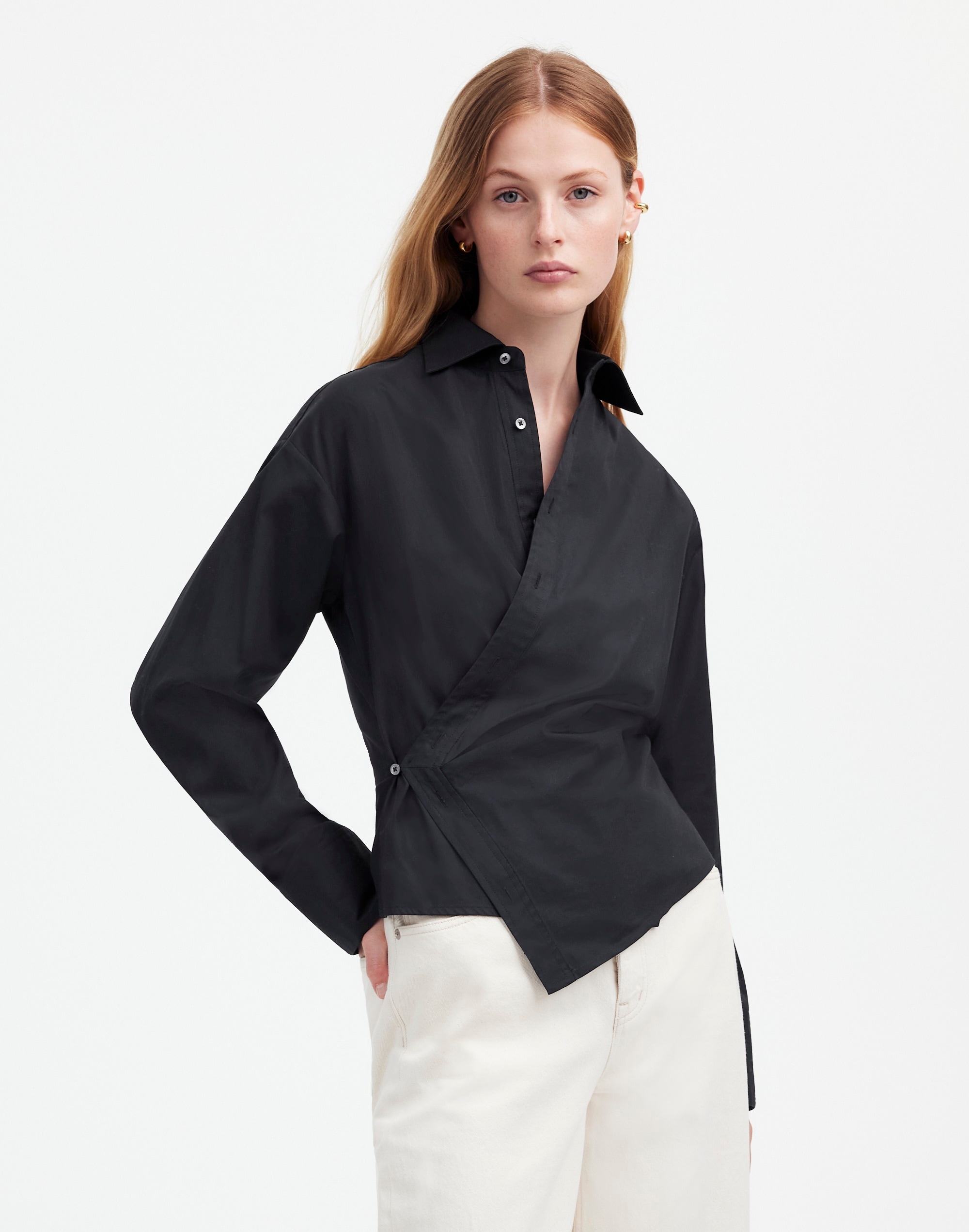 asymmetric button-up shirt