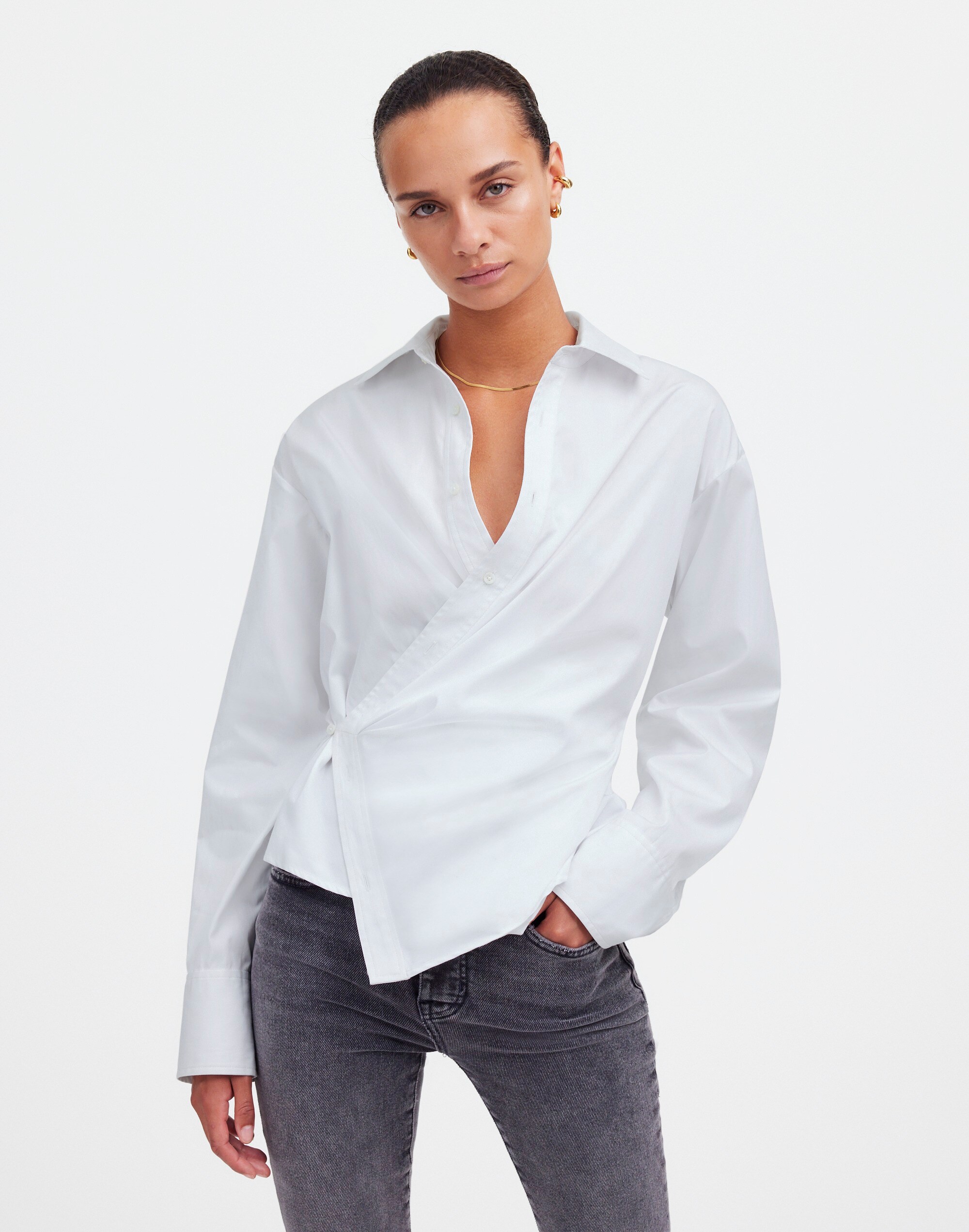 Asymmetric Button-Up Shirt