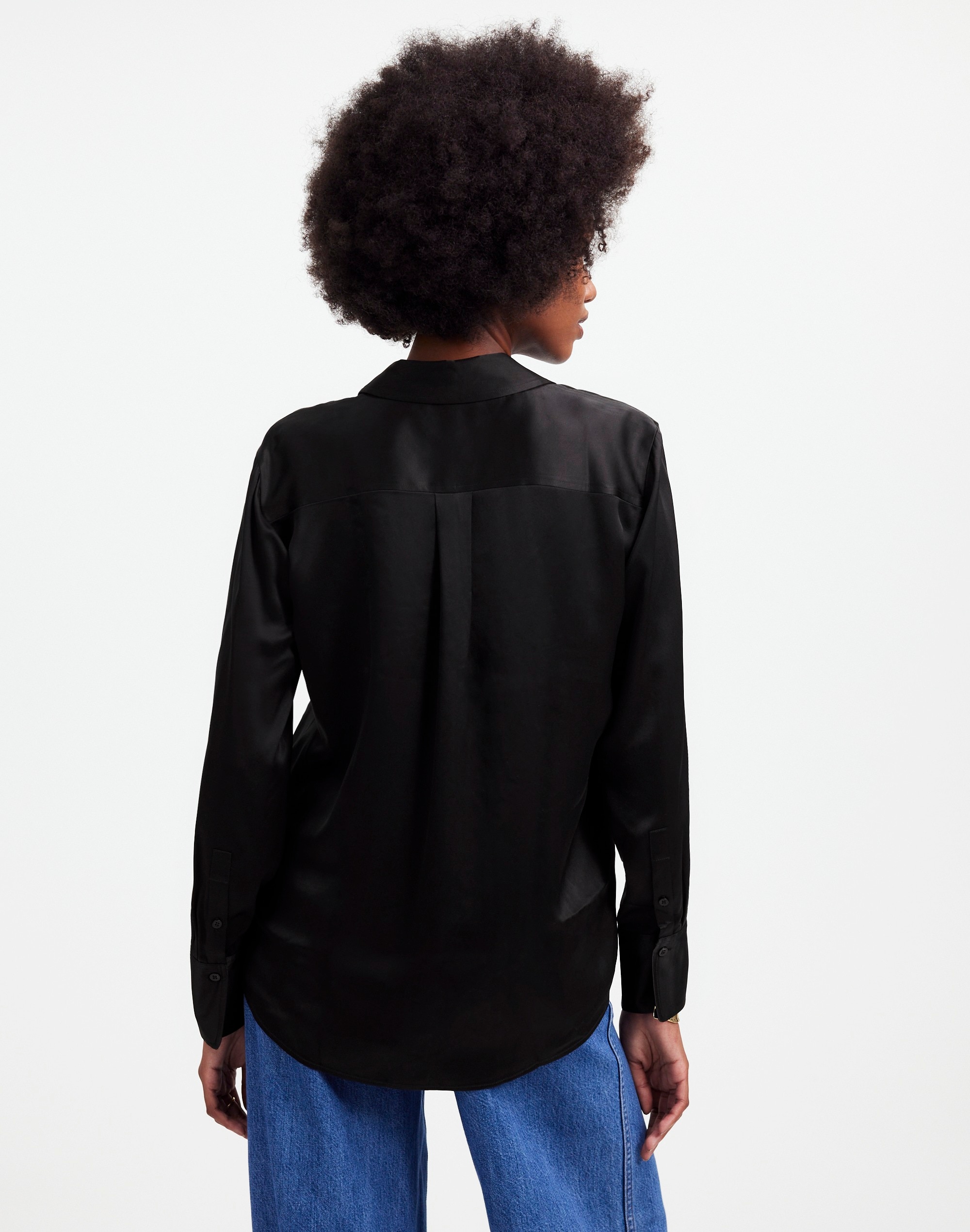Silk Flap-Pocket Button-Up Shirt