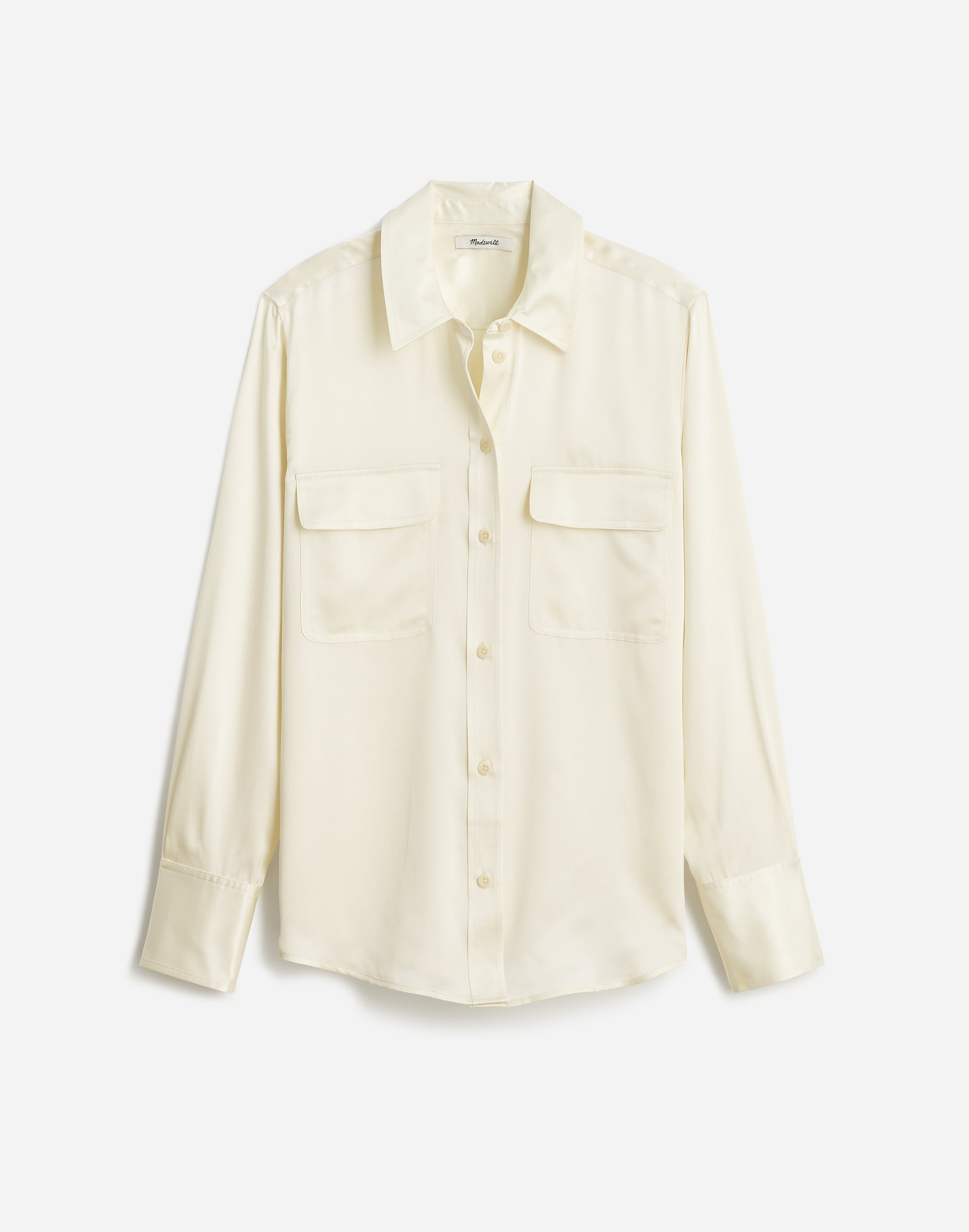 Silk Flap-Pocket Button-Up Shirt