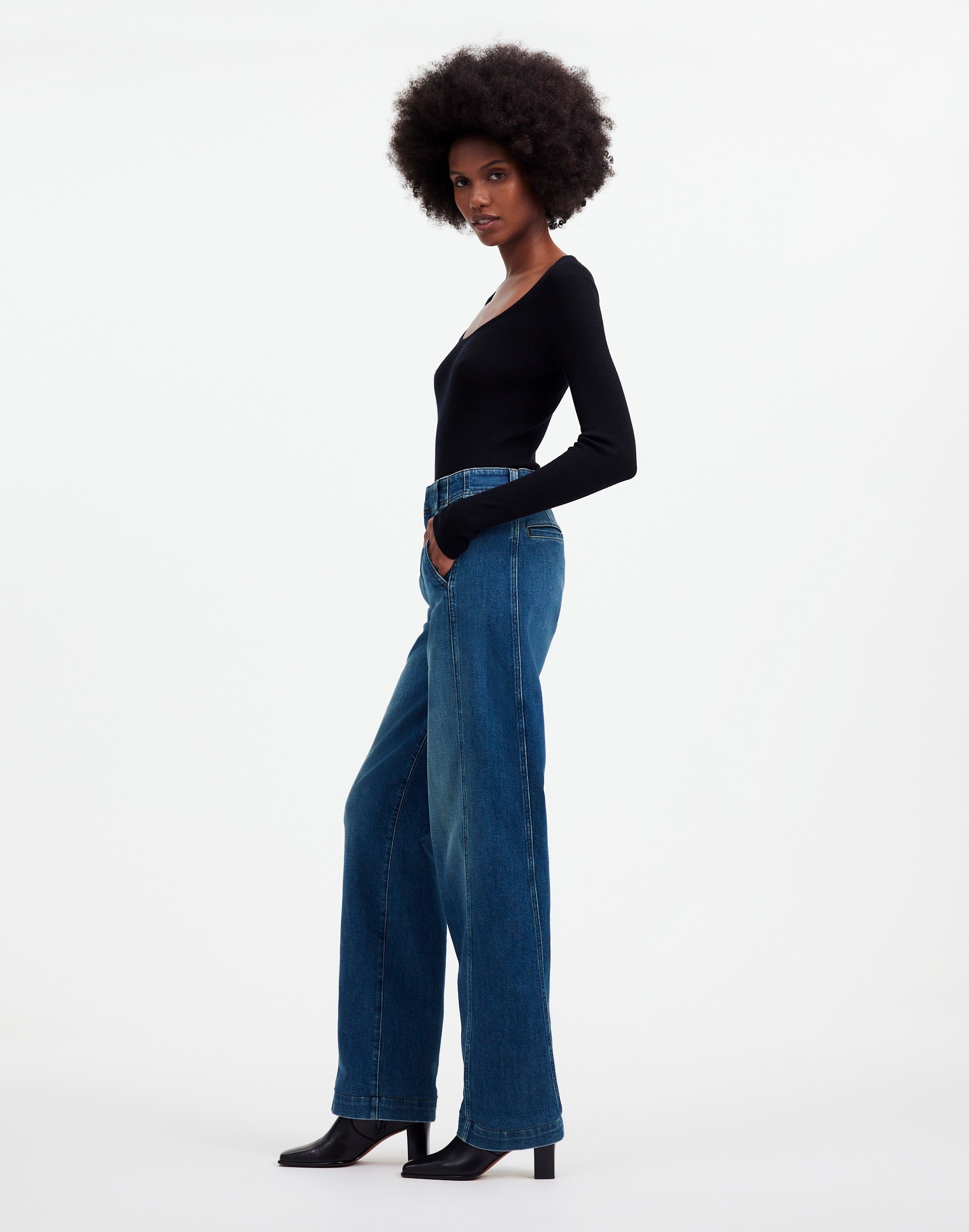 Tapered Denim Trousers