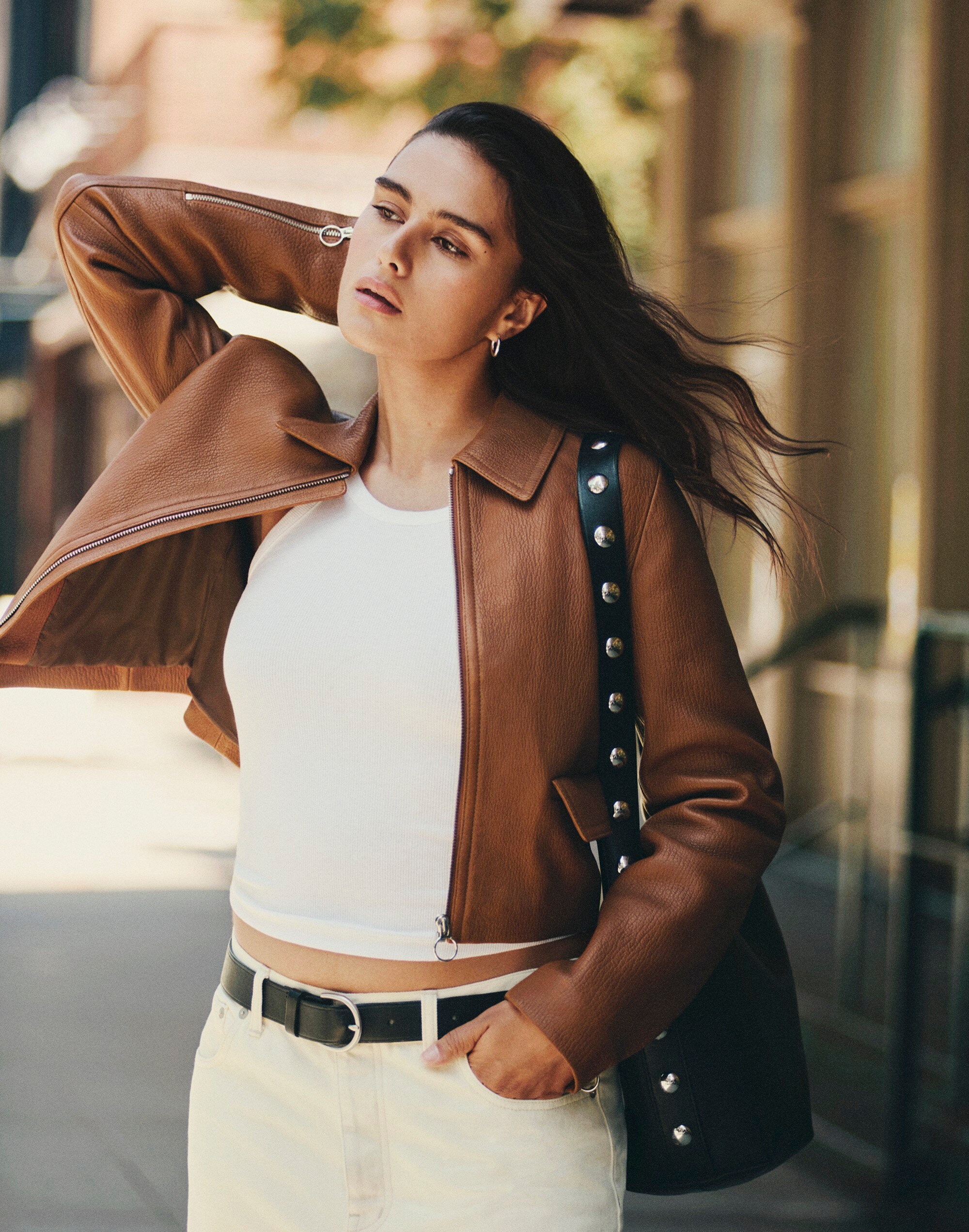 Shrunken ZipFront Jacket in Leather Madewell