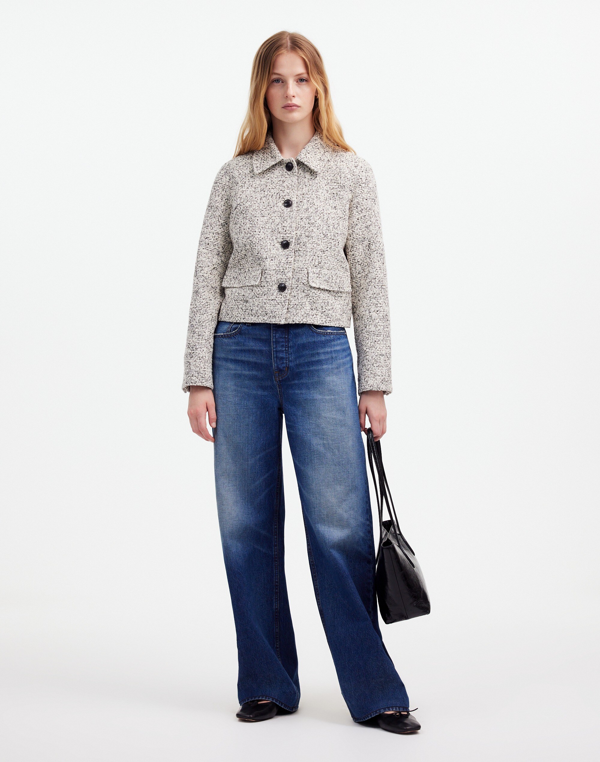 Button-Front Jacket in Tweed