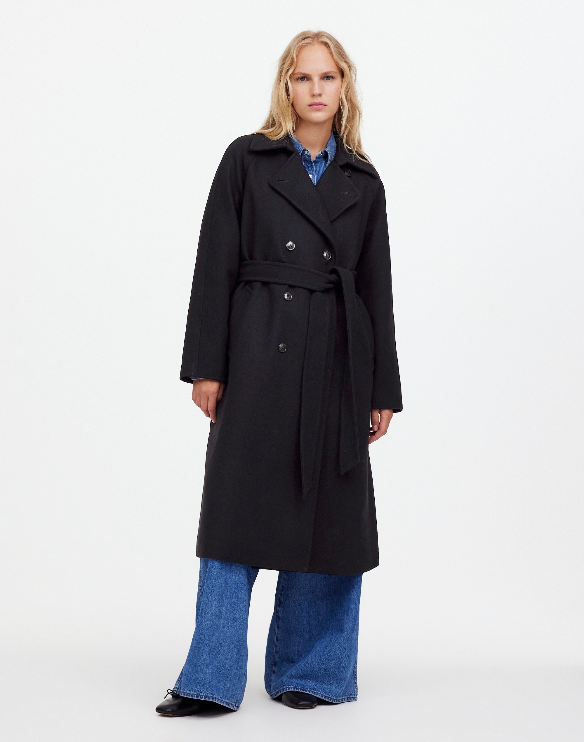 double-breasted trench coat