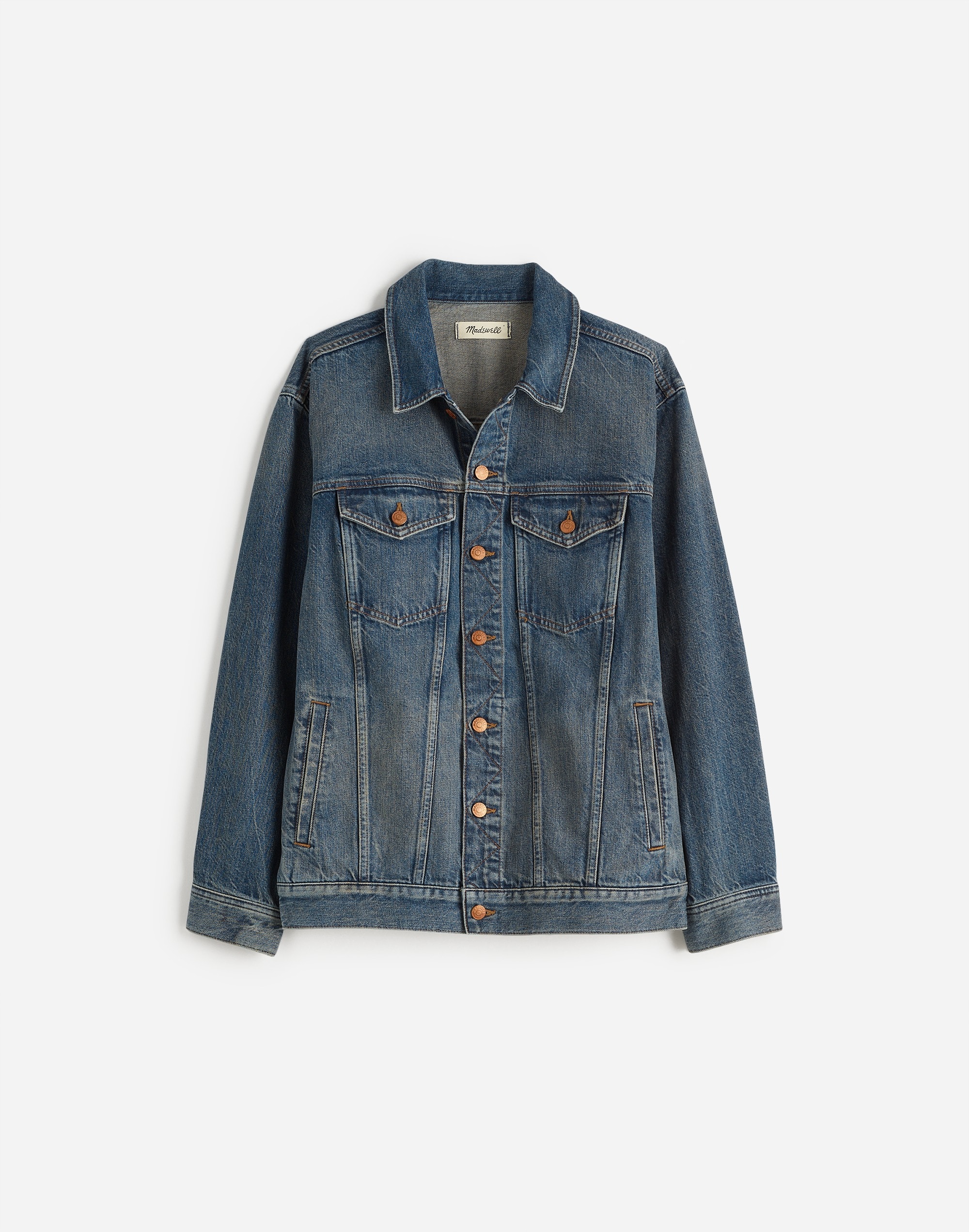 Button-Front Denim Jacket in Charleston Wash