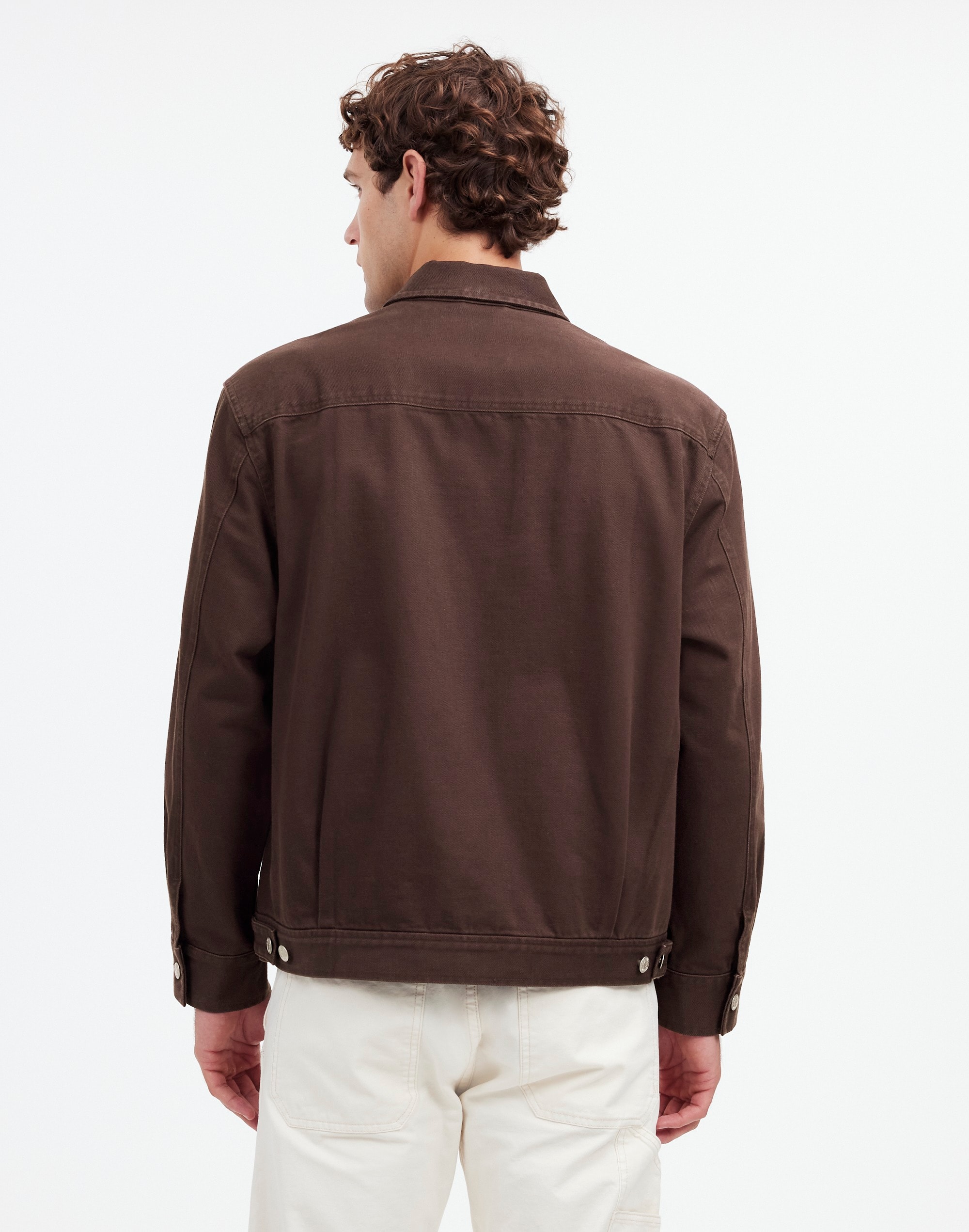 Cotton Twill Shirt-Jacket in roasted espresso image 4
