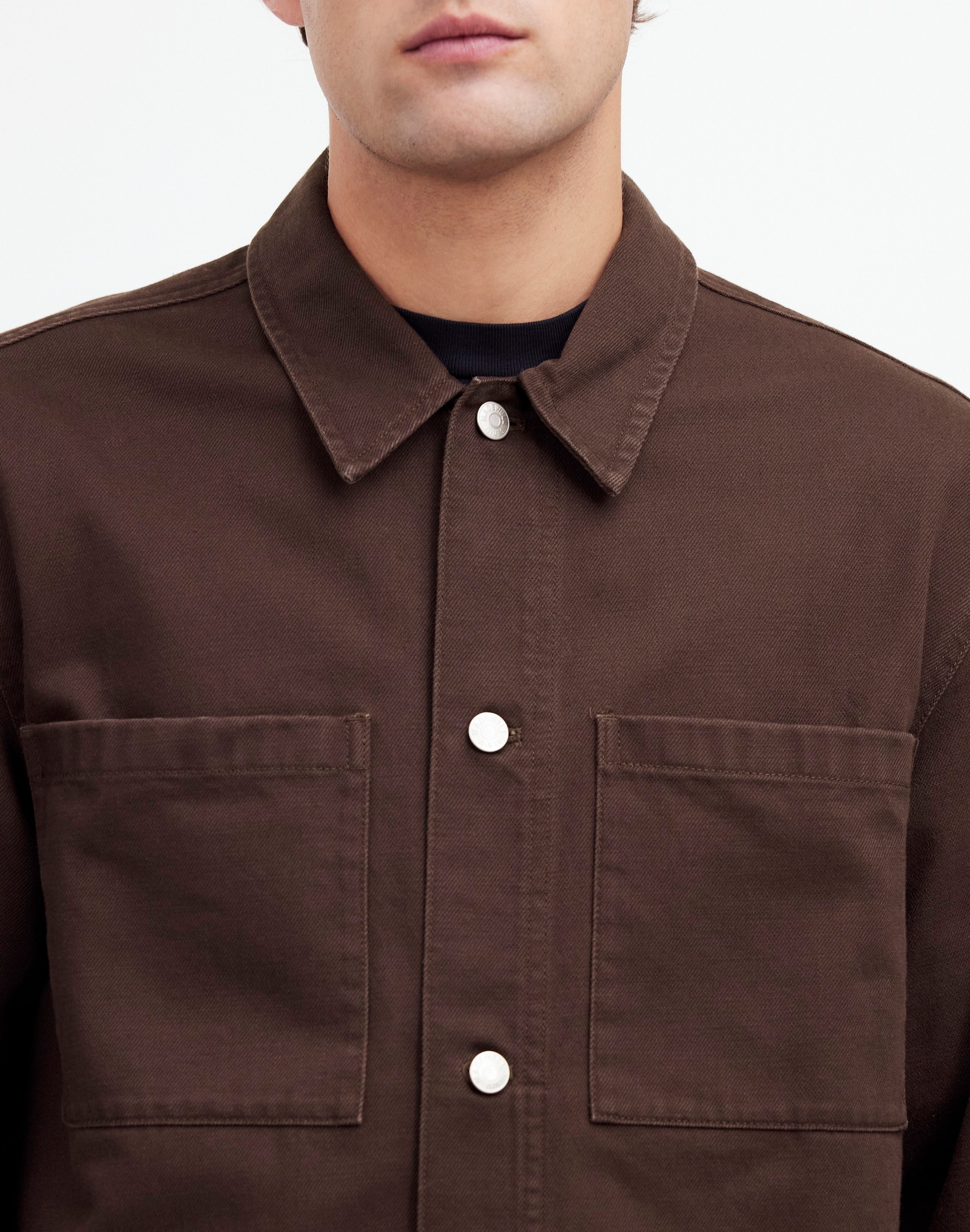 Cotton Twill Shirt-Jacket in roasted espresso image 5