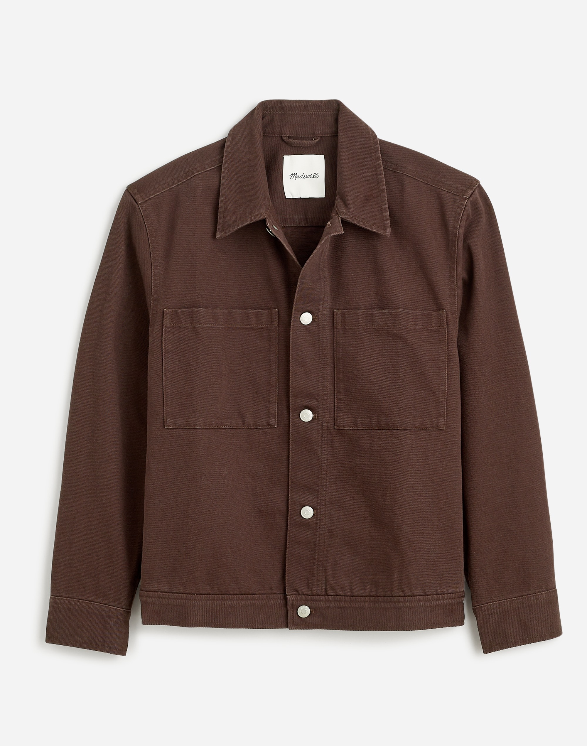Cotton Twill Shirt-Jacket in roasted espresso image 6