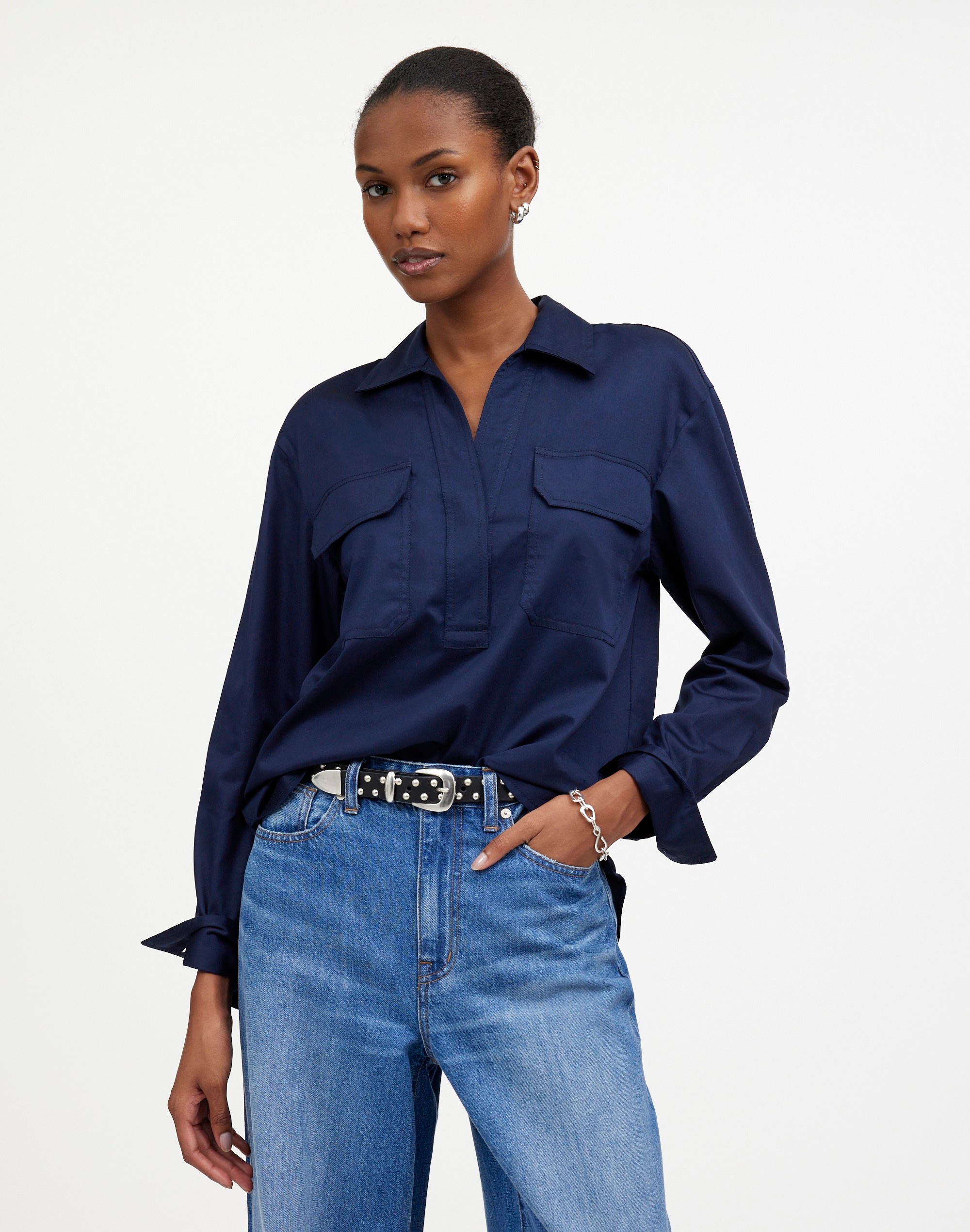utility long-sleeve popover shirt