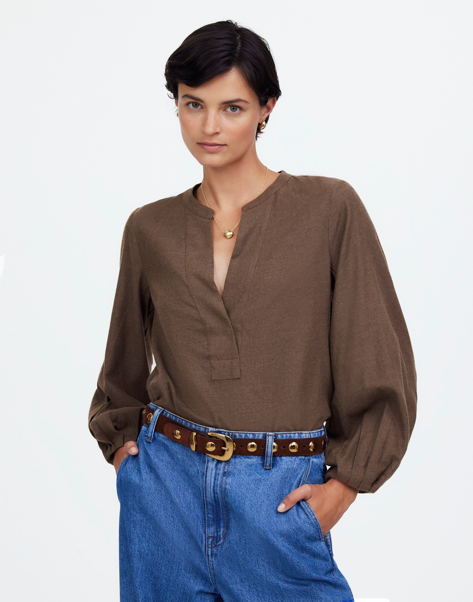 V-Neck Long-Sleeve Top