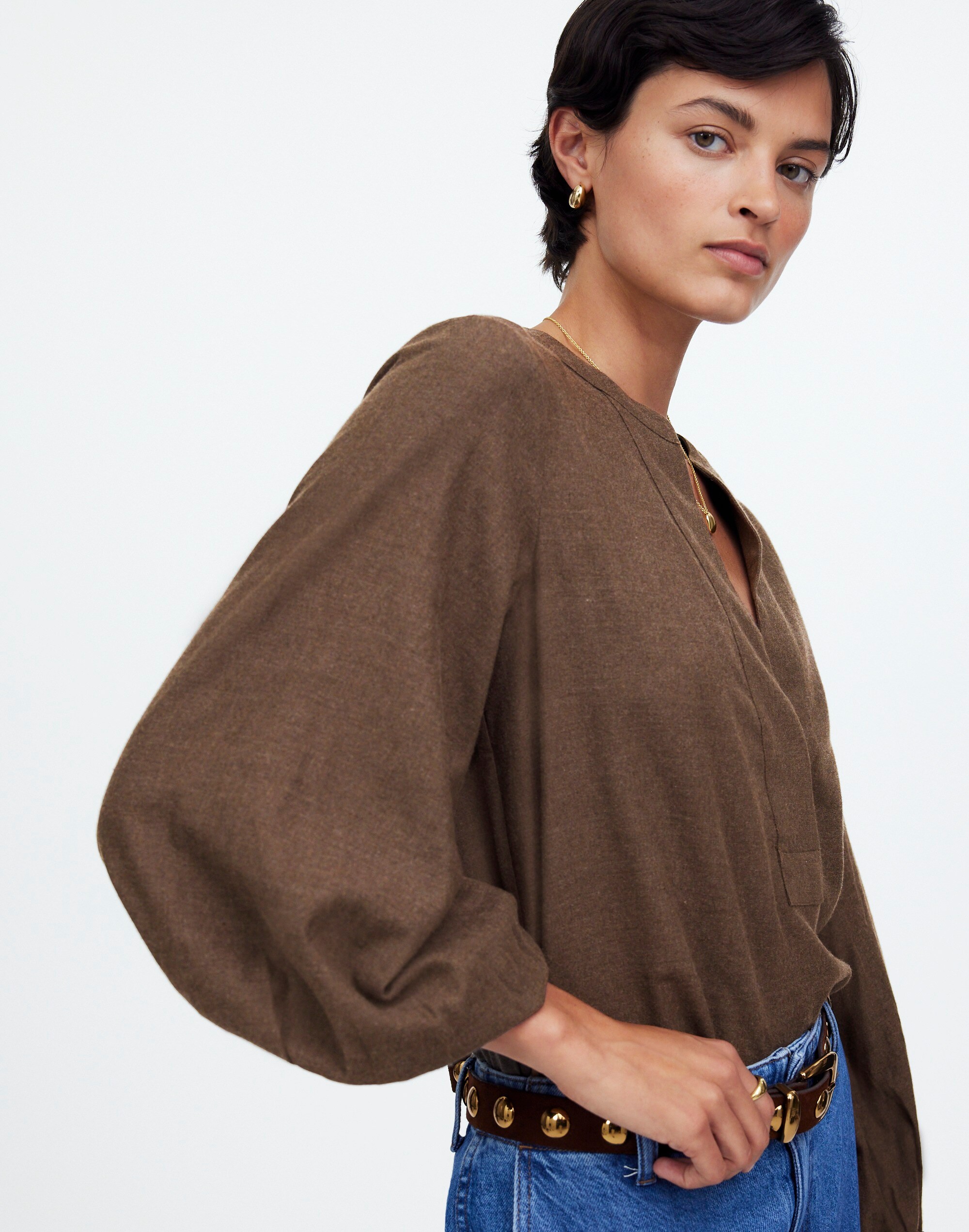 V-Neck Long-Sleeve Top