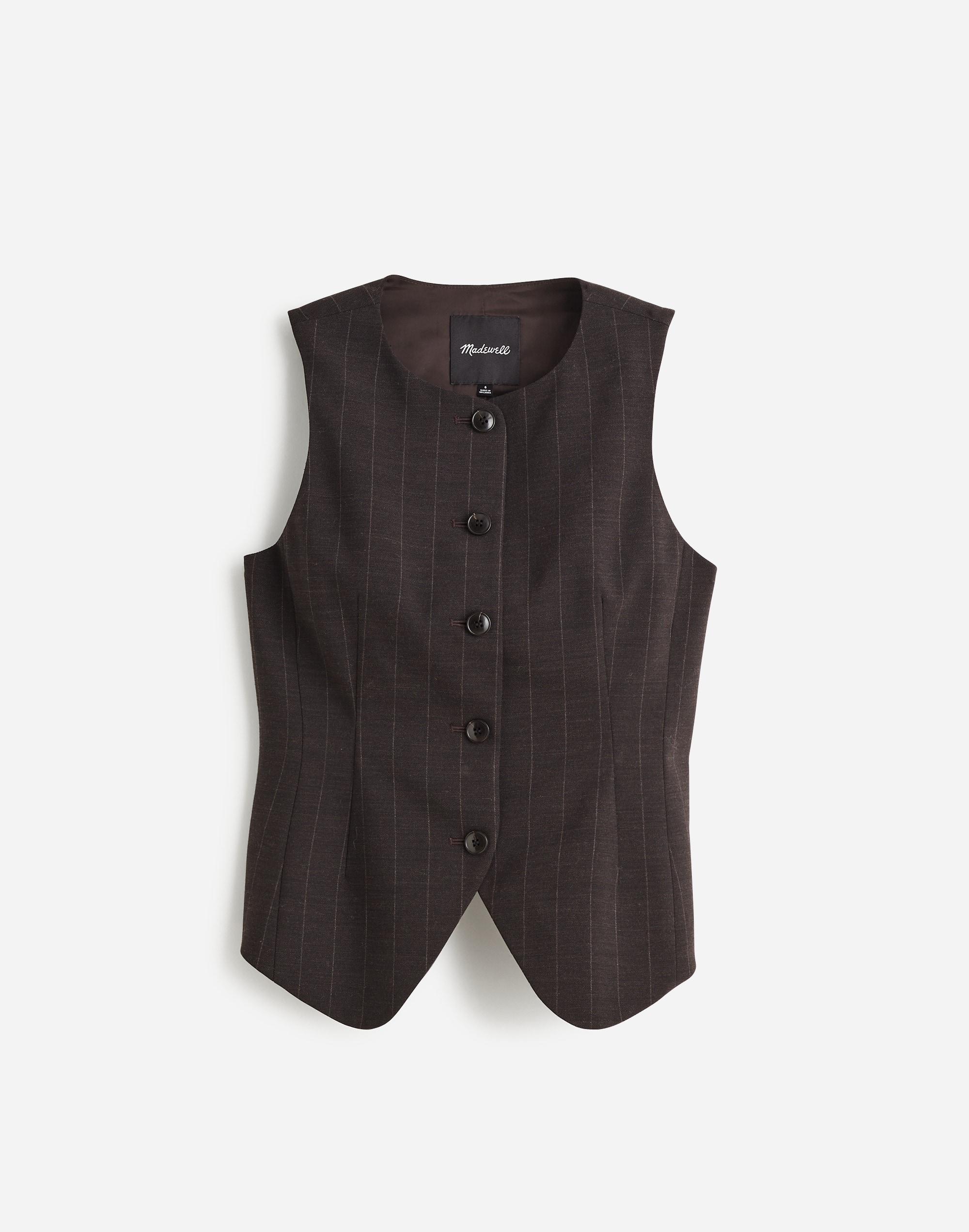 Single-Breasted Scoopneck Vest
