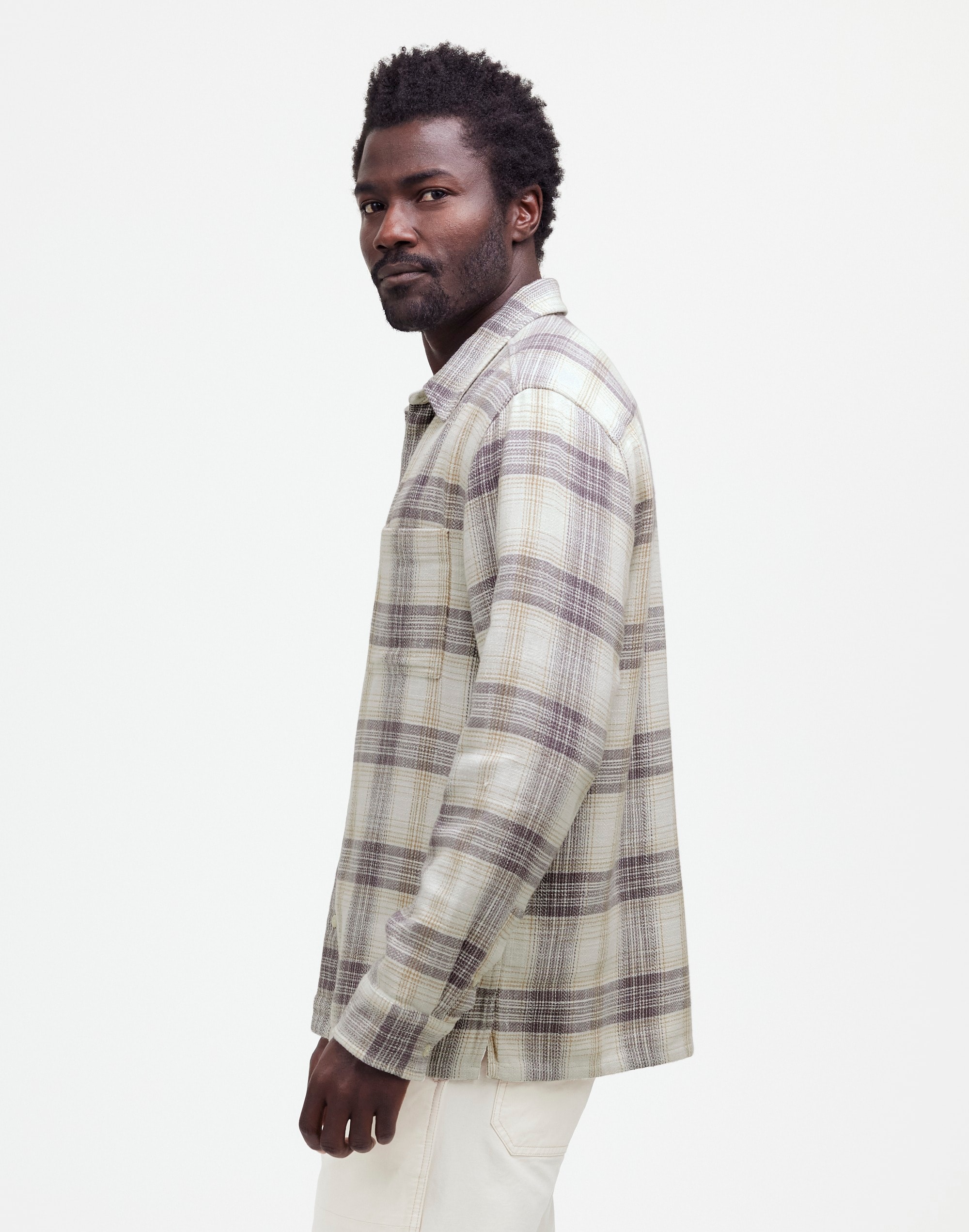 Easy Long-Sleeve Shirt in Slub Twill in form grey image 3