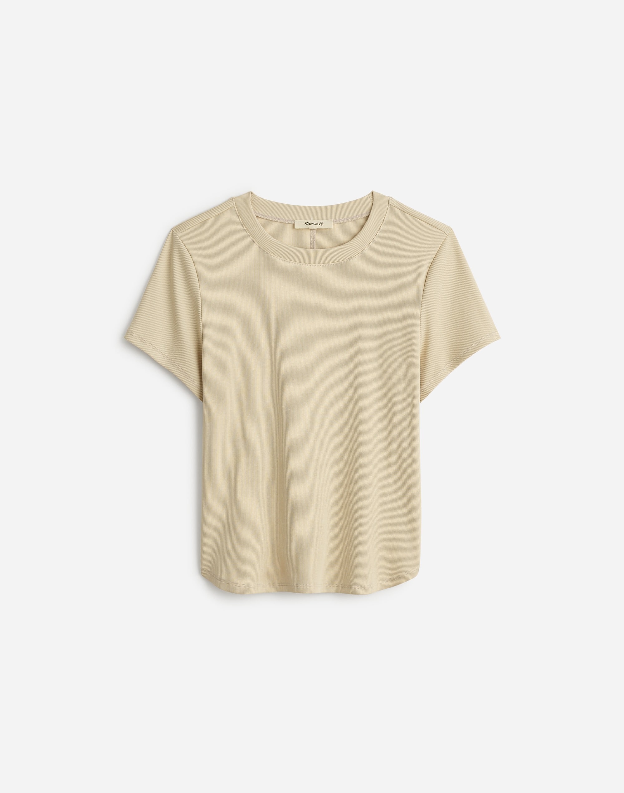 (Re)generative Cotton Ribbed Crewneck Tee in toasted cashew image 1