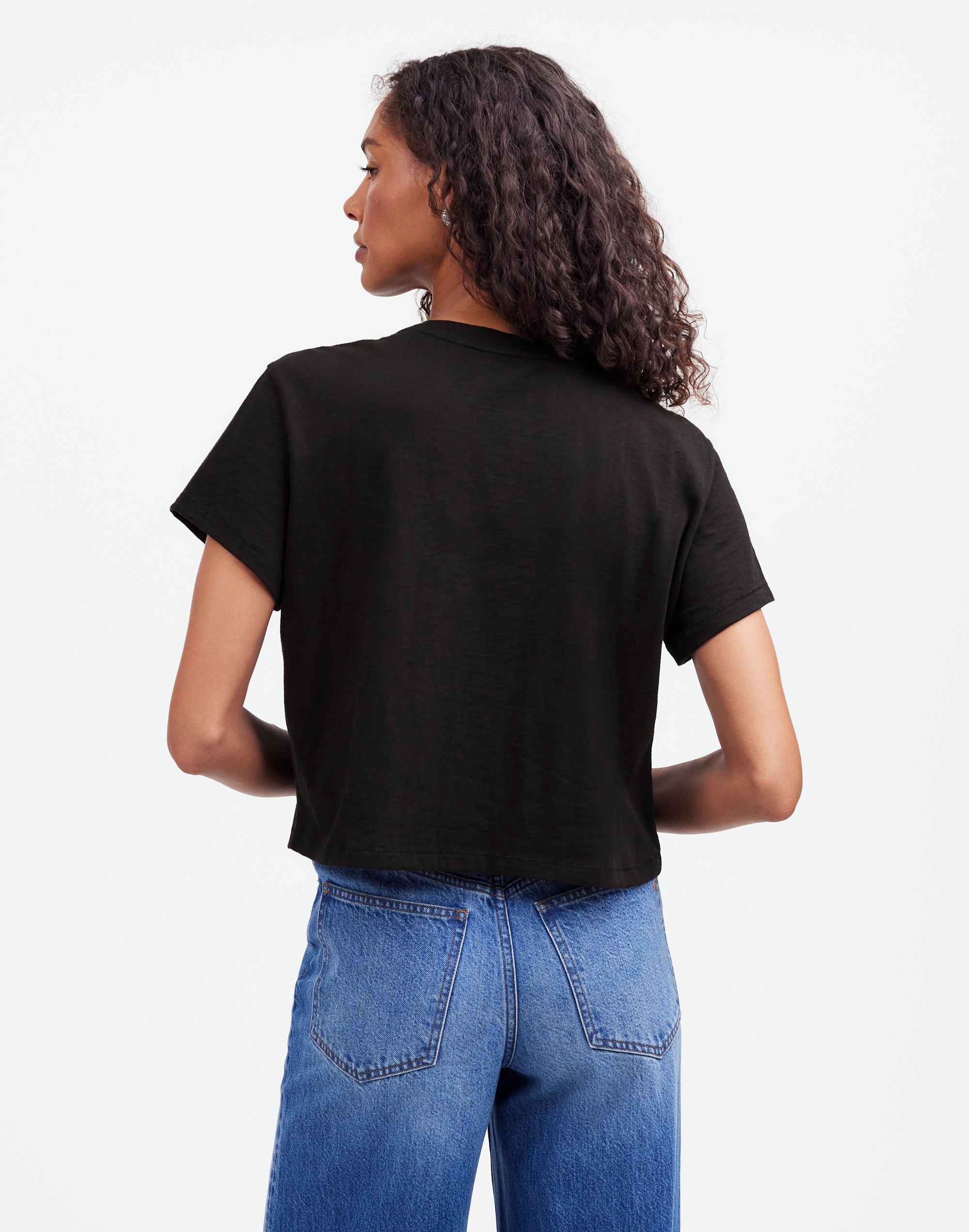 The Boxy-Crop Tee in Soft Slub
