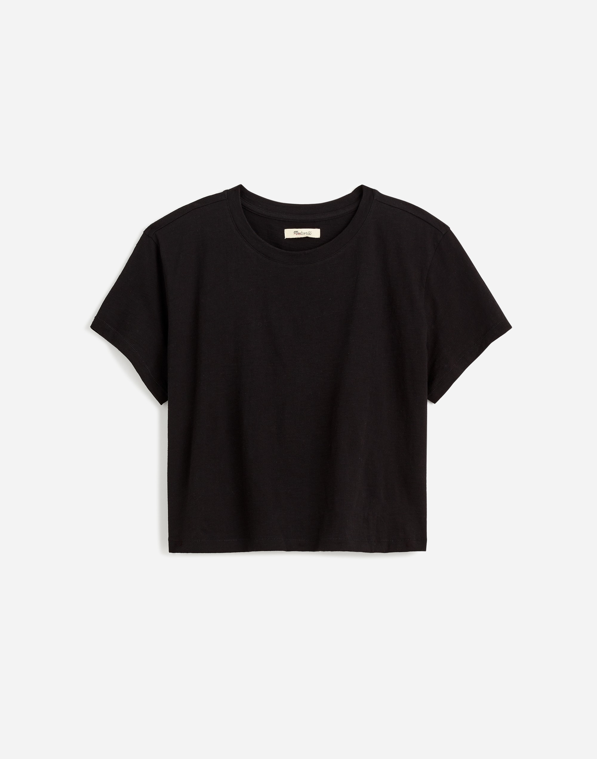 The Boxy-Crop Tee in Soft Slub