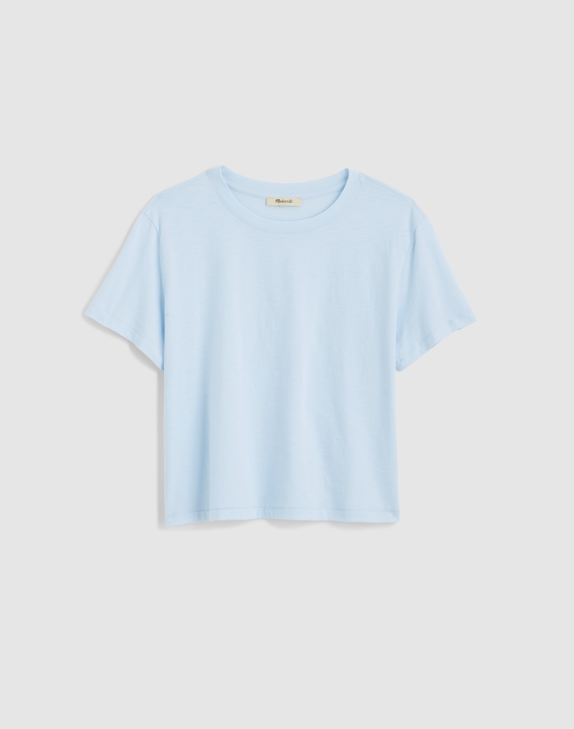 The Easy Crop Crewneck Tee in Soft Slub