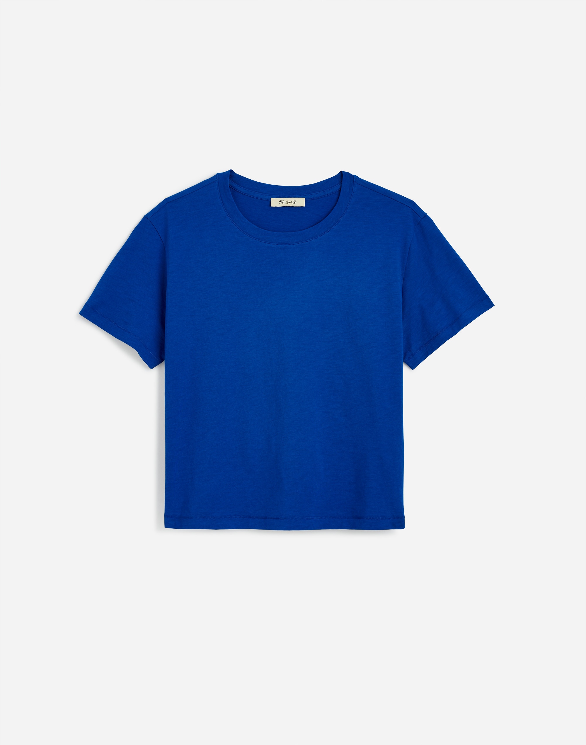 SIGNATURE SLUB CROP TEE - Halogen Blue