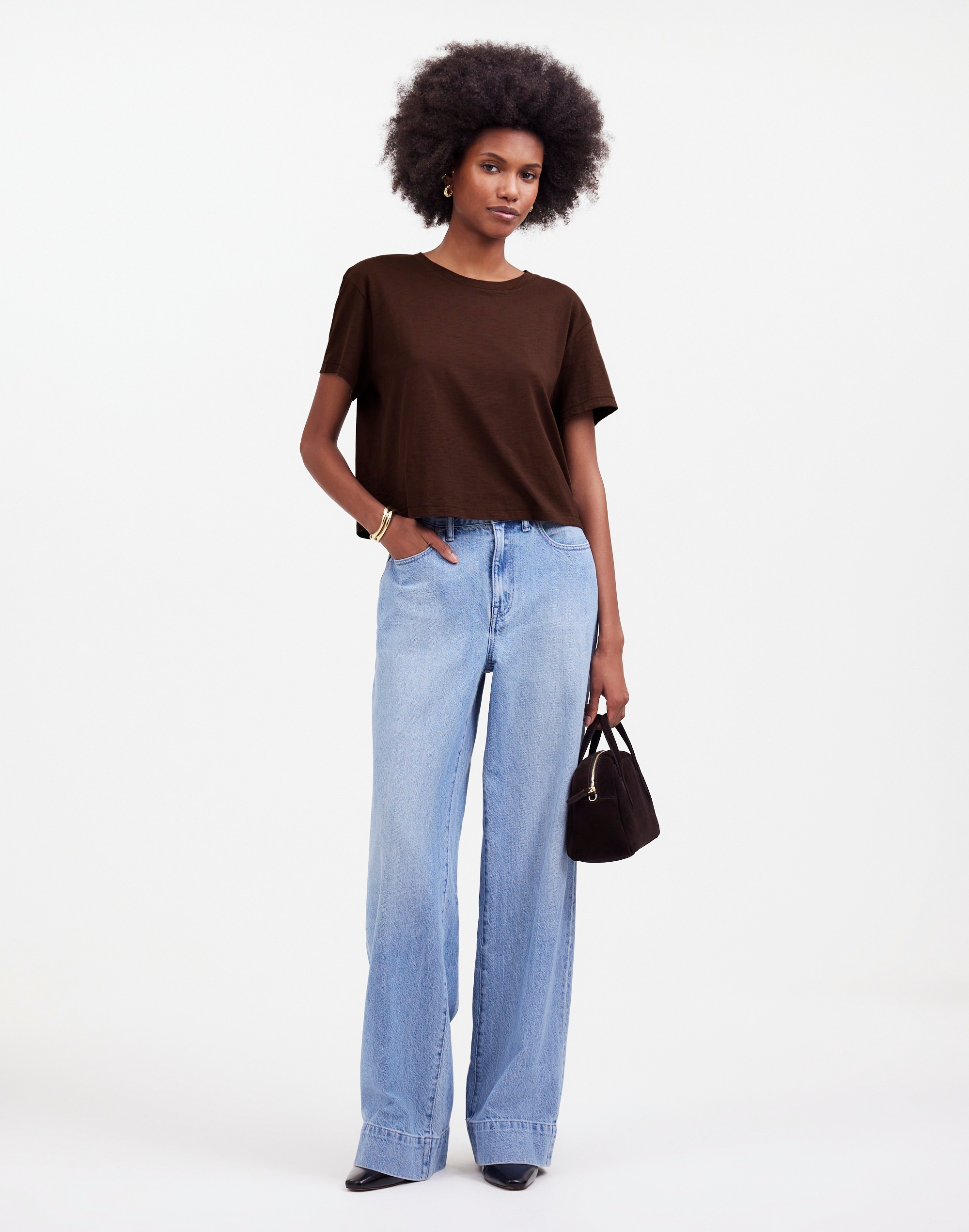 The Easy Crop Crewneck Tee in Soft Slub - thumbnail 8