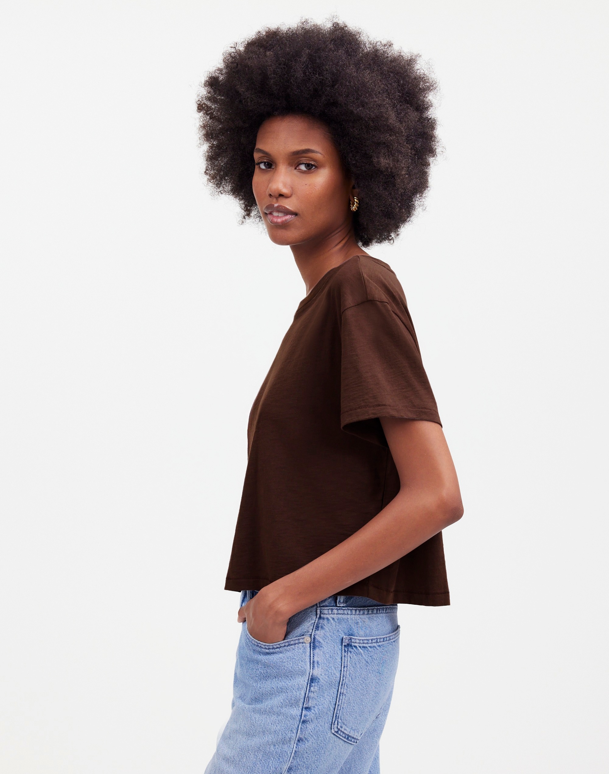 The Easy Crop Crewneck Tee in Soft Slub - thumbnail 9