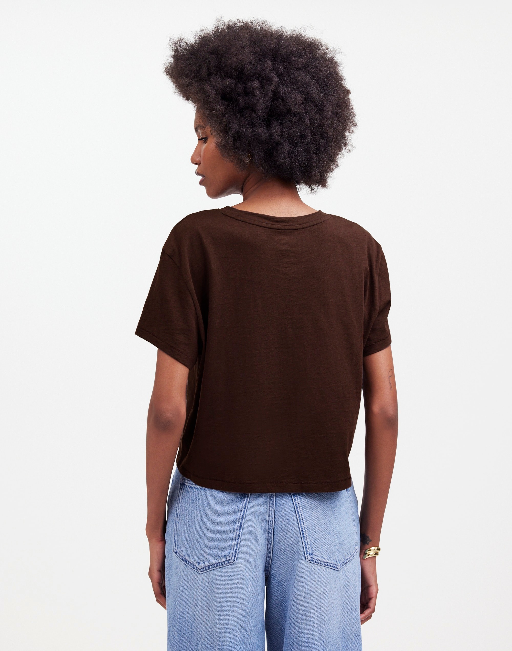 The Easy Crop Crewneck Tee in Soft Slub - thumbnail 10