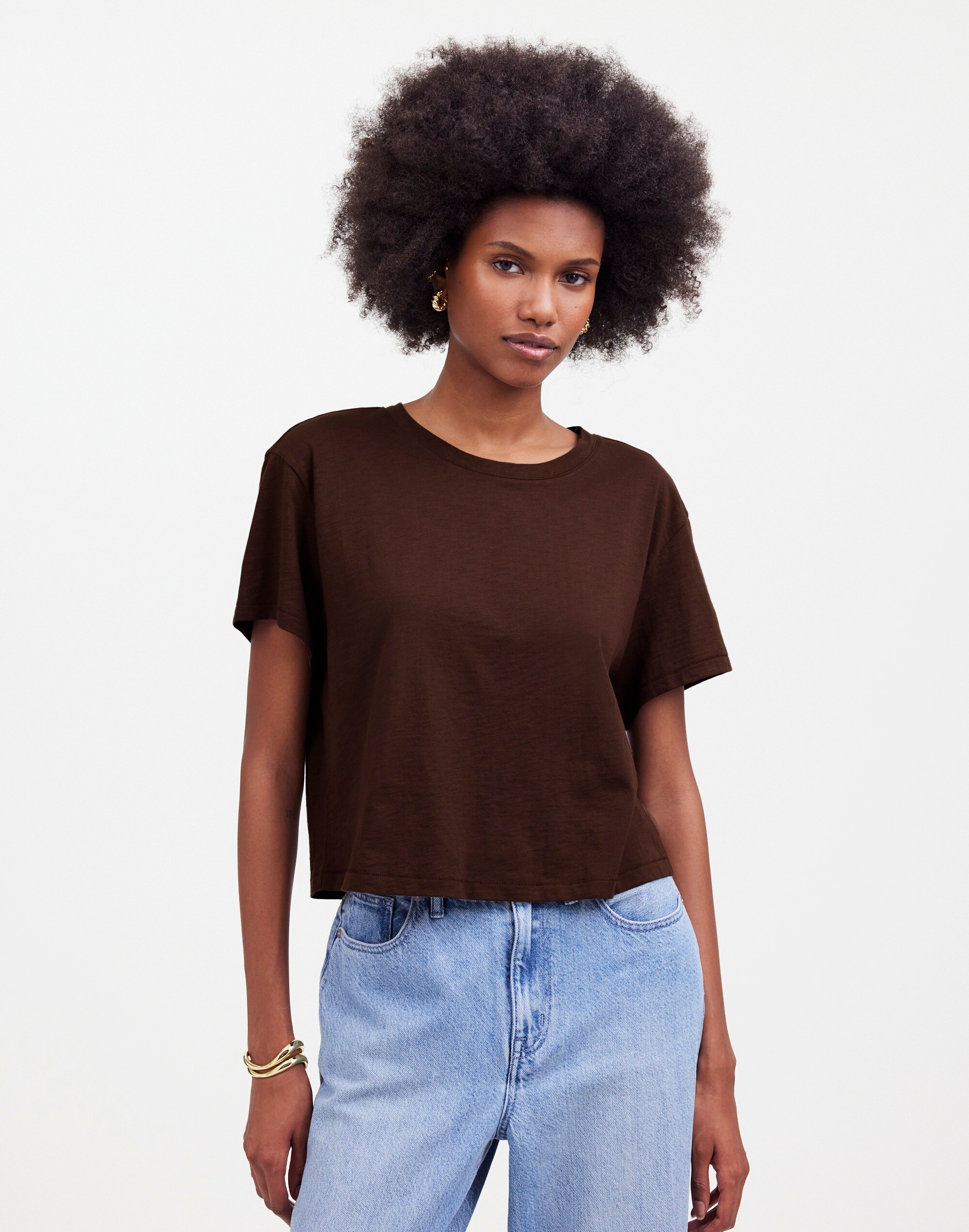 The Easy Crop Crewneck Tee in Soft Slub - thumbnail 7