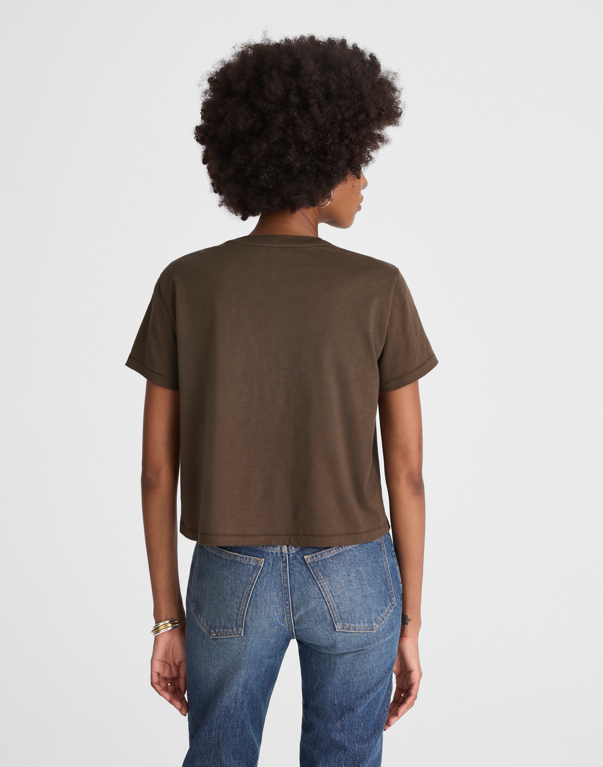 The Easy Crop Crewneck Tee in Soft Slub