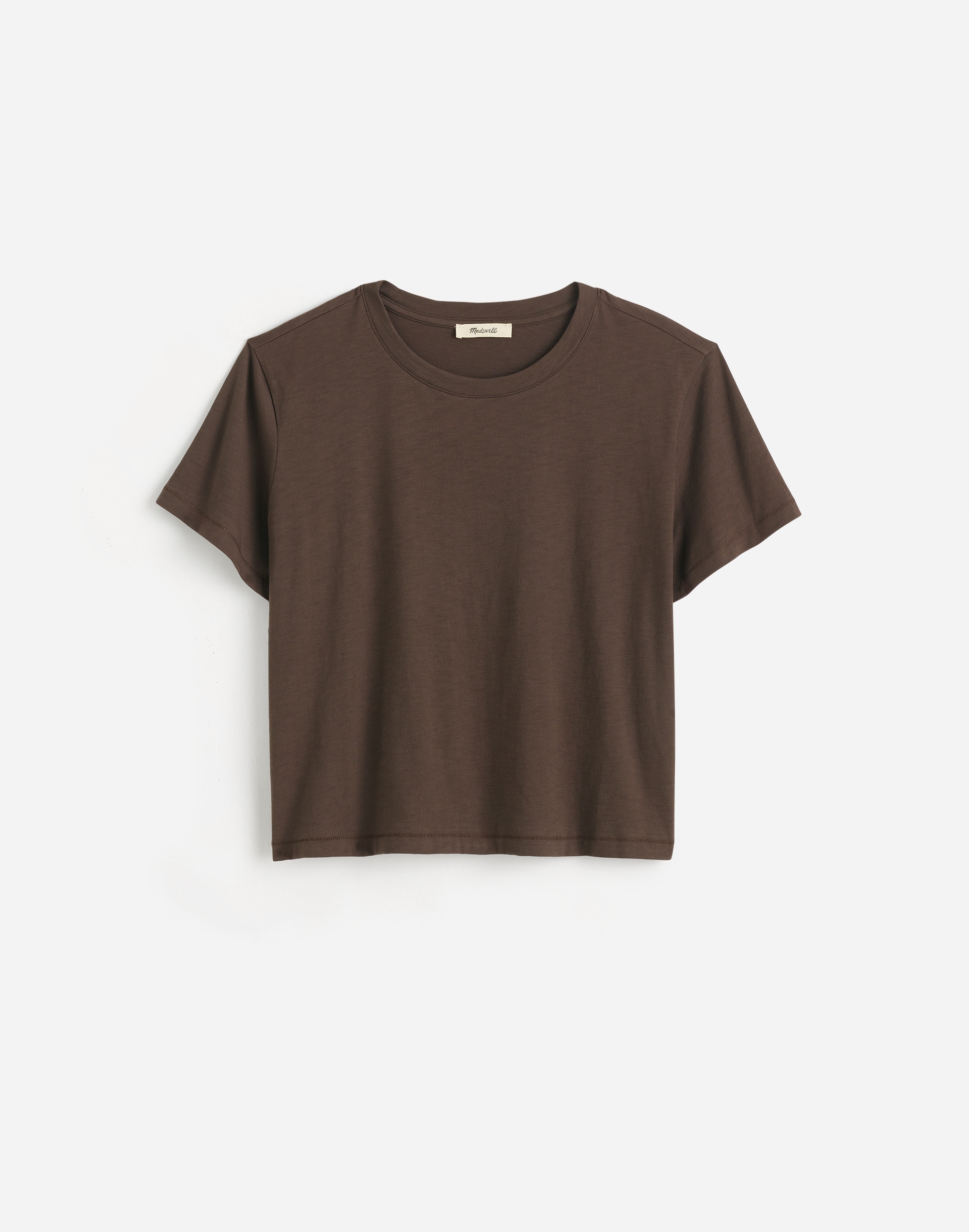 The Easy Crop Crewneck Tee in Soft Slub