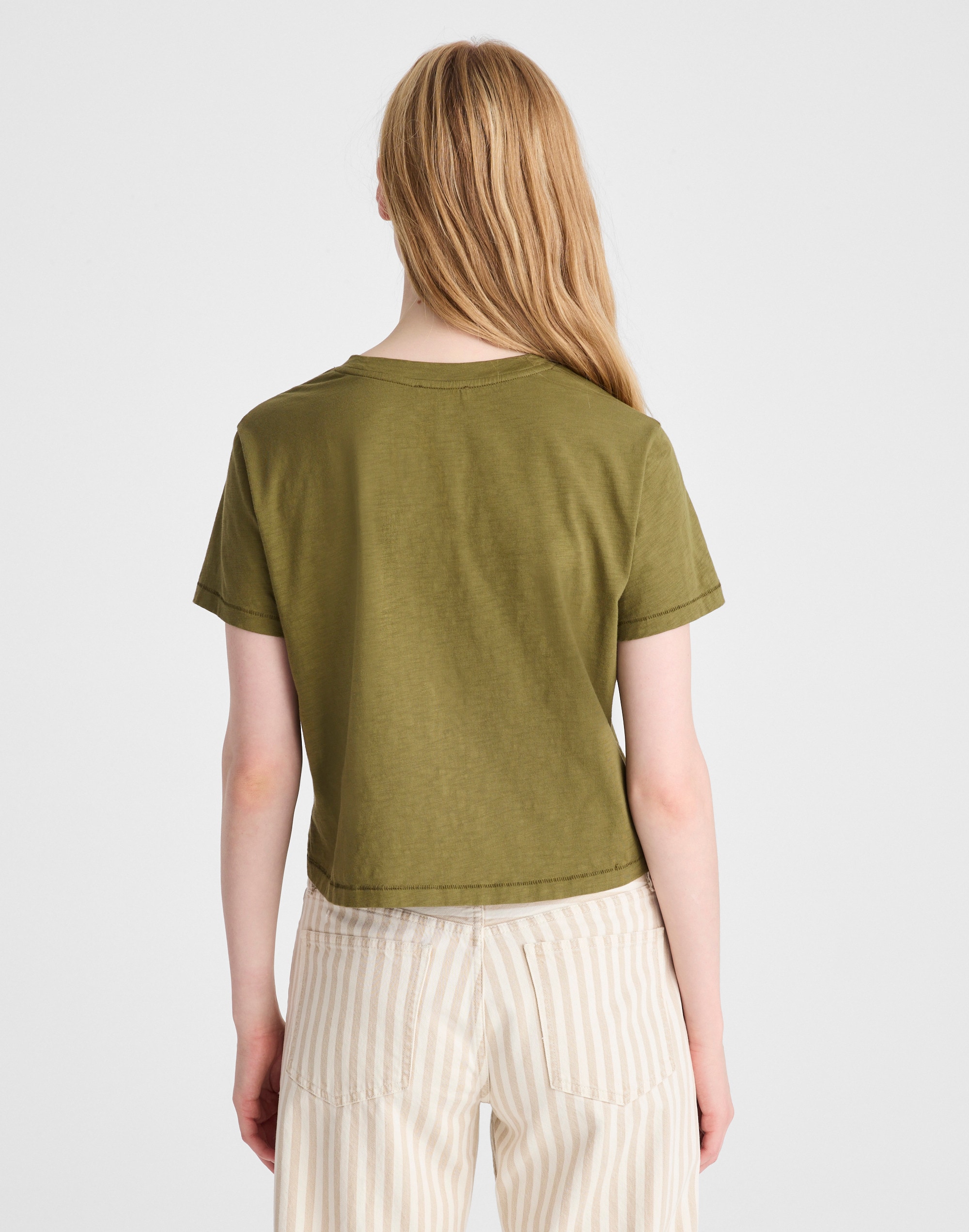 The Easy Crop Crewneck Tee in Soft Slub