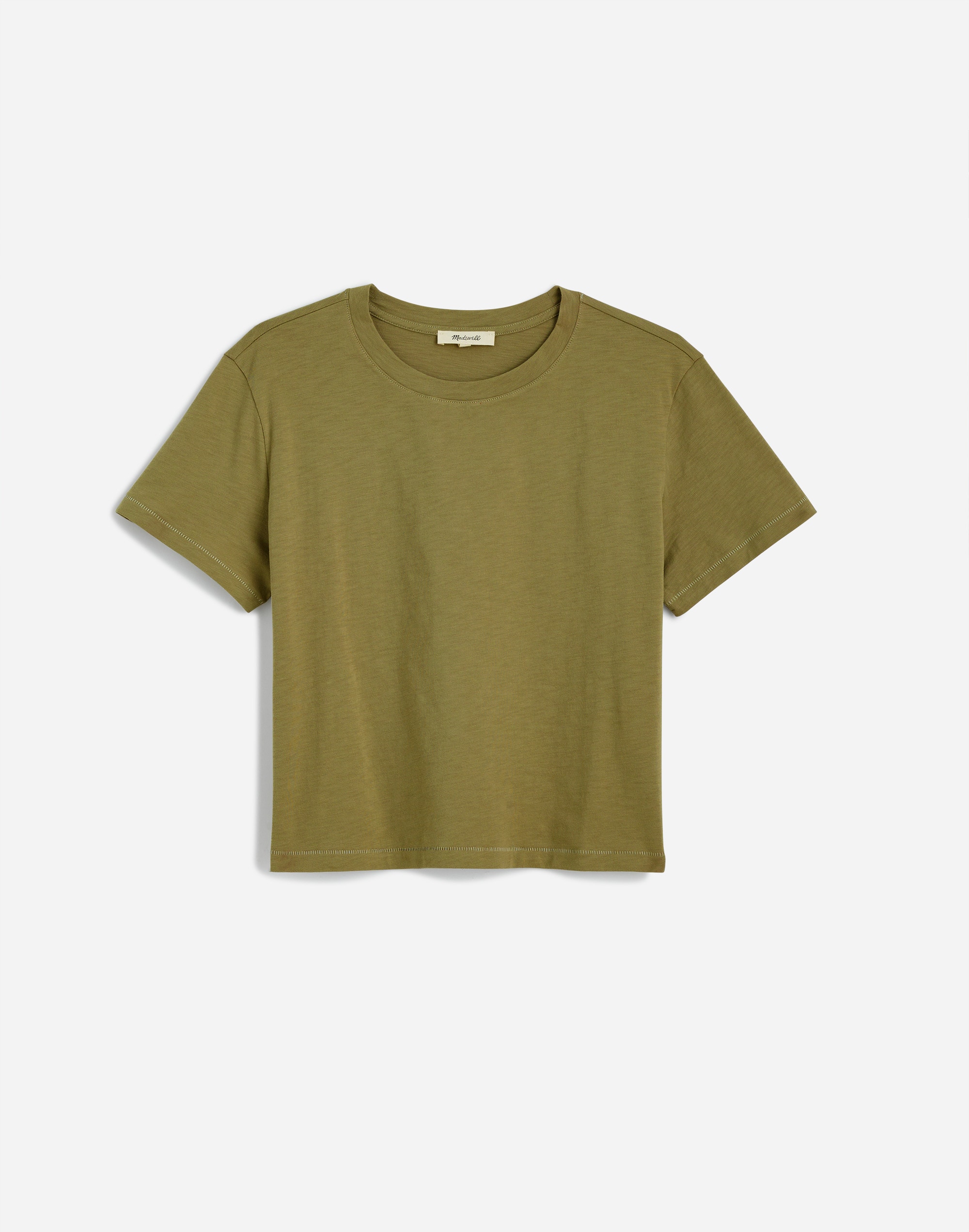 The Easy Crop Crewneck Tee in Soft Slub
