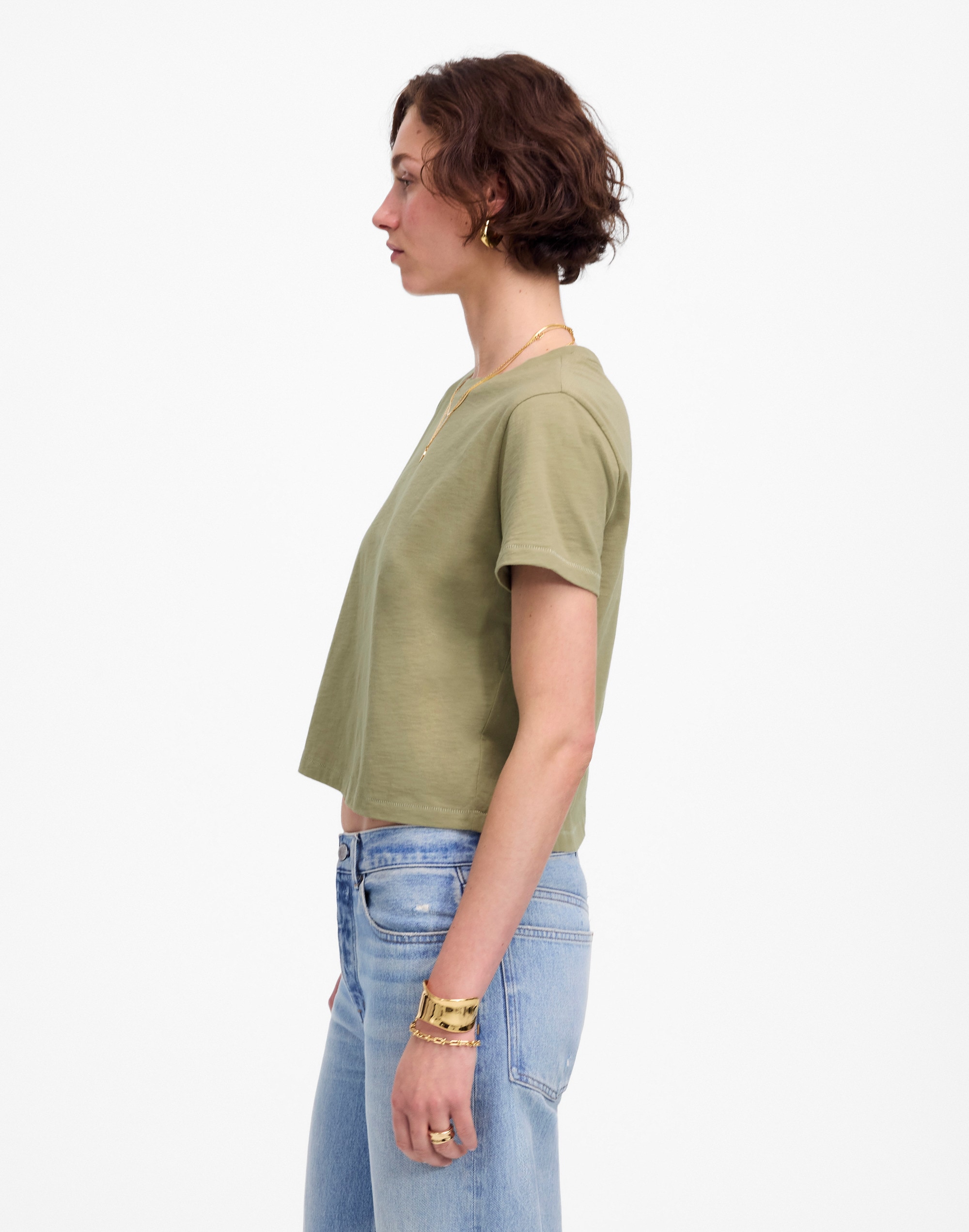 The Boxy-Crop Tee in Soft Slub