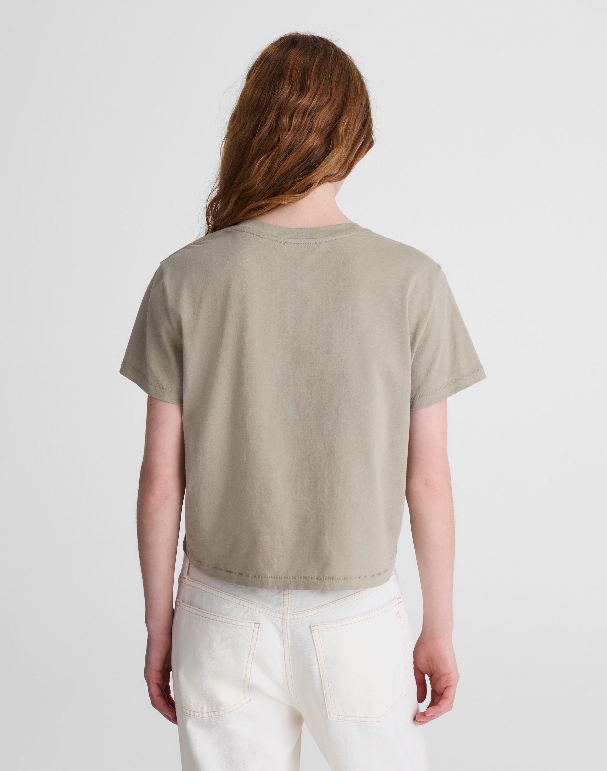 The Boxy-Crop Tee in Soft Slub