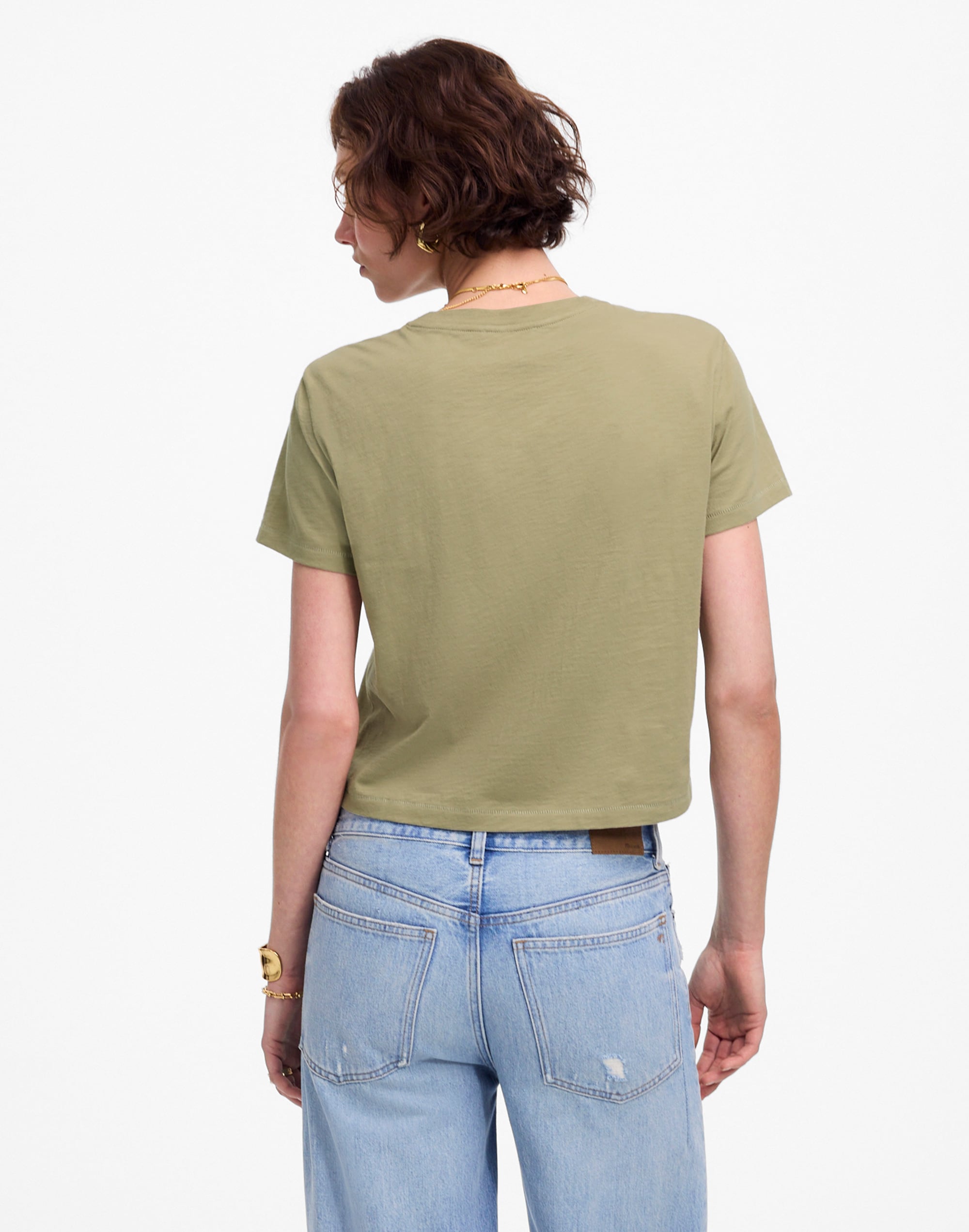 The Boxy-Crop Tee in Soft Slub
