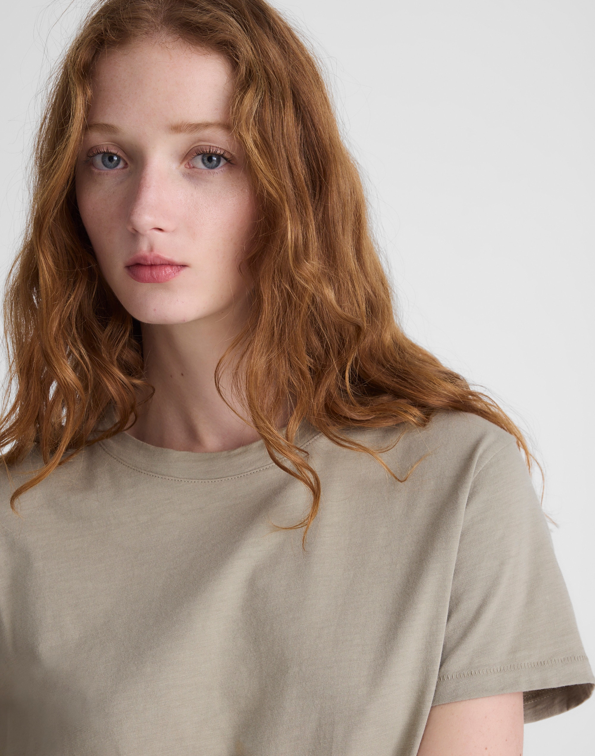 The Boxy-Crop Tee in Soft Slub