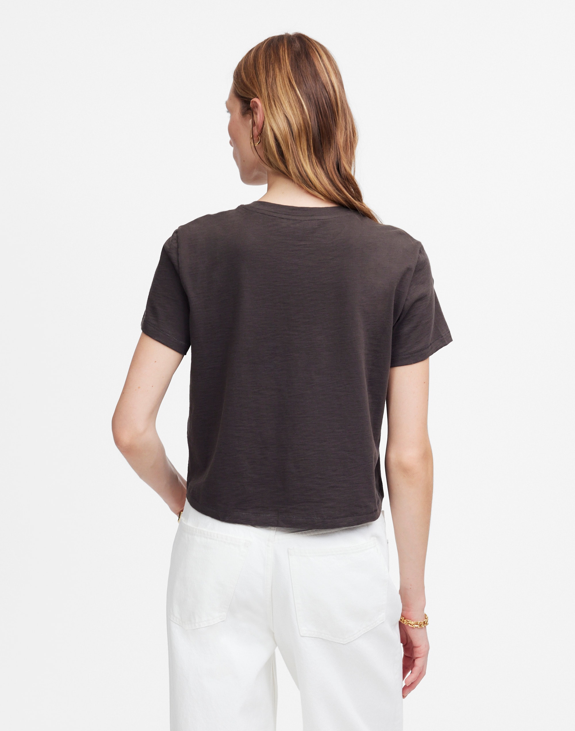 The Boxy-Crop Tee in Soft Slub