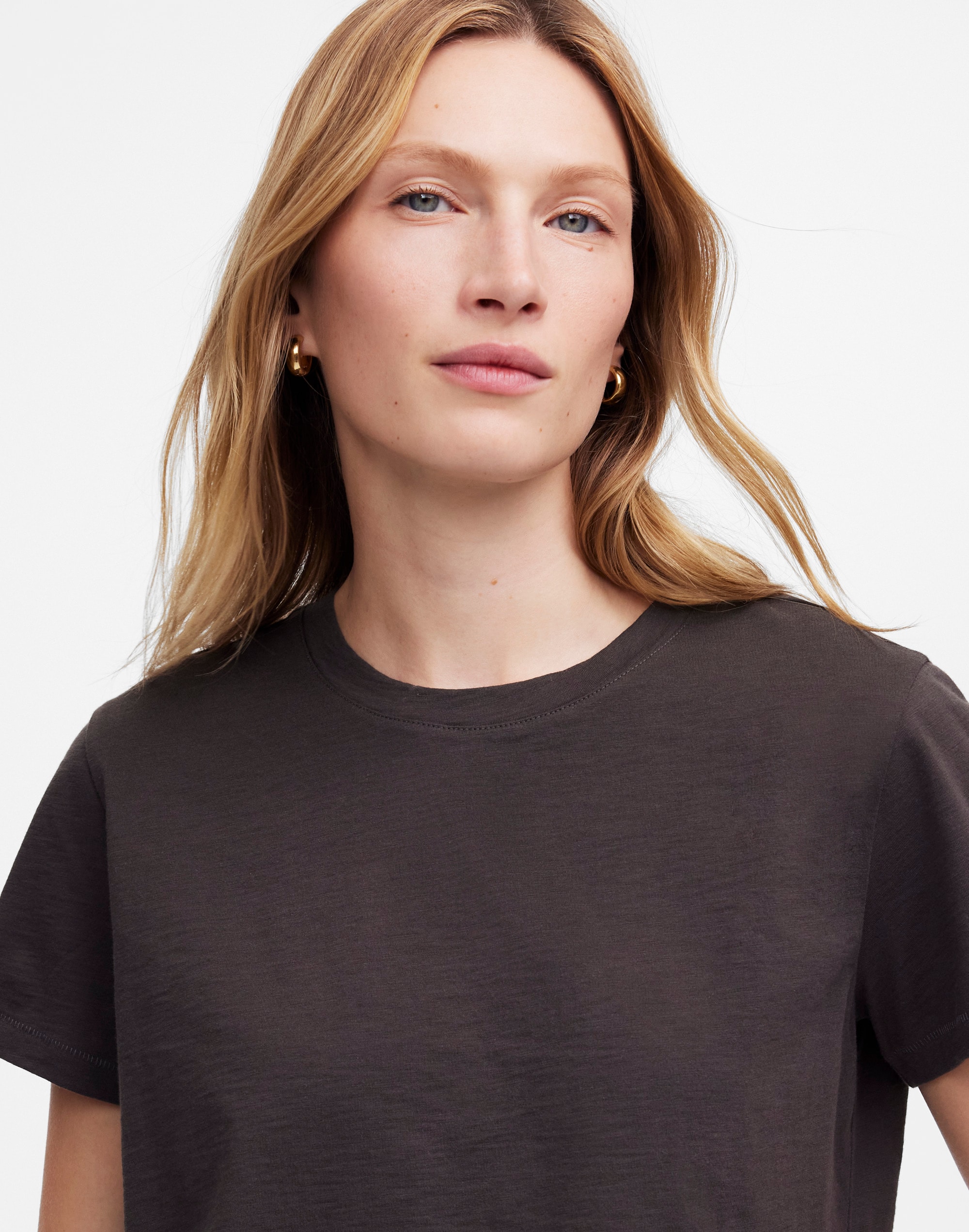 The Boxy-Crop Tee in Soft Slub