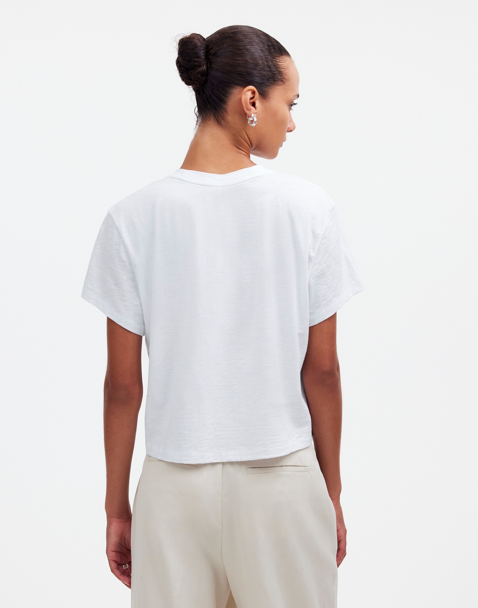 The Easy Crop Crewneck Tee in Soft Slub