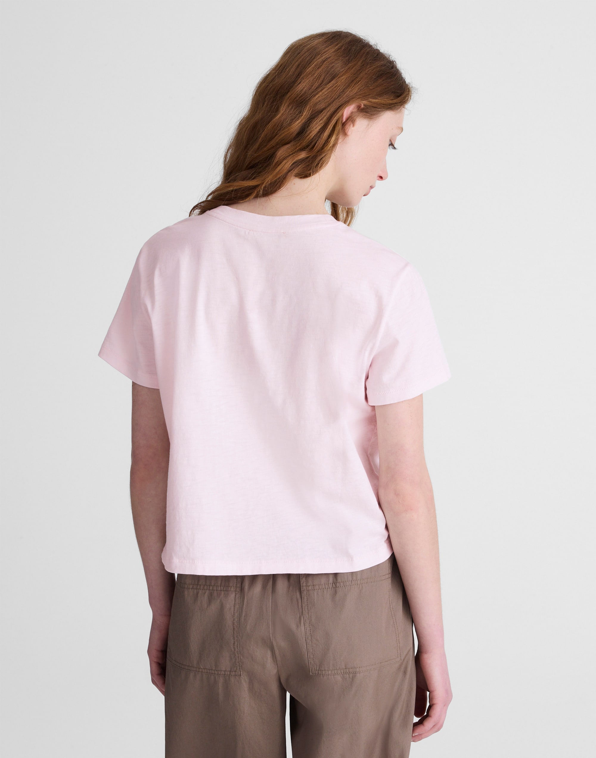 The Easy Crop Crewneck Tee in Soft Slub