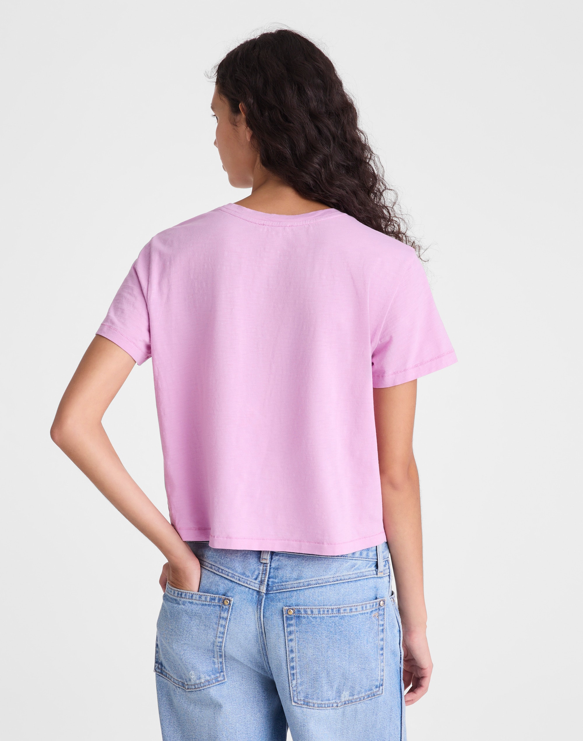 The Easy Crop Crewneck Tee in Soft Slub