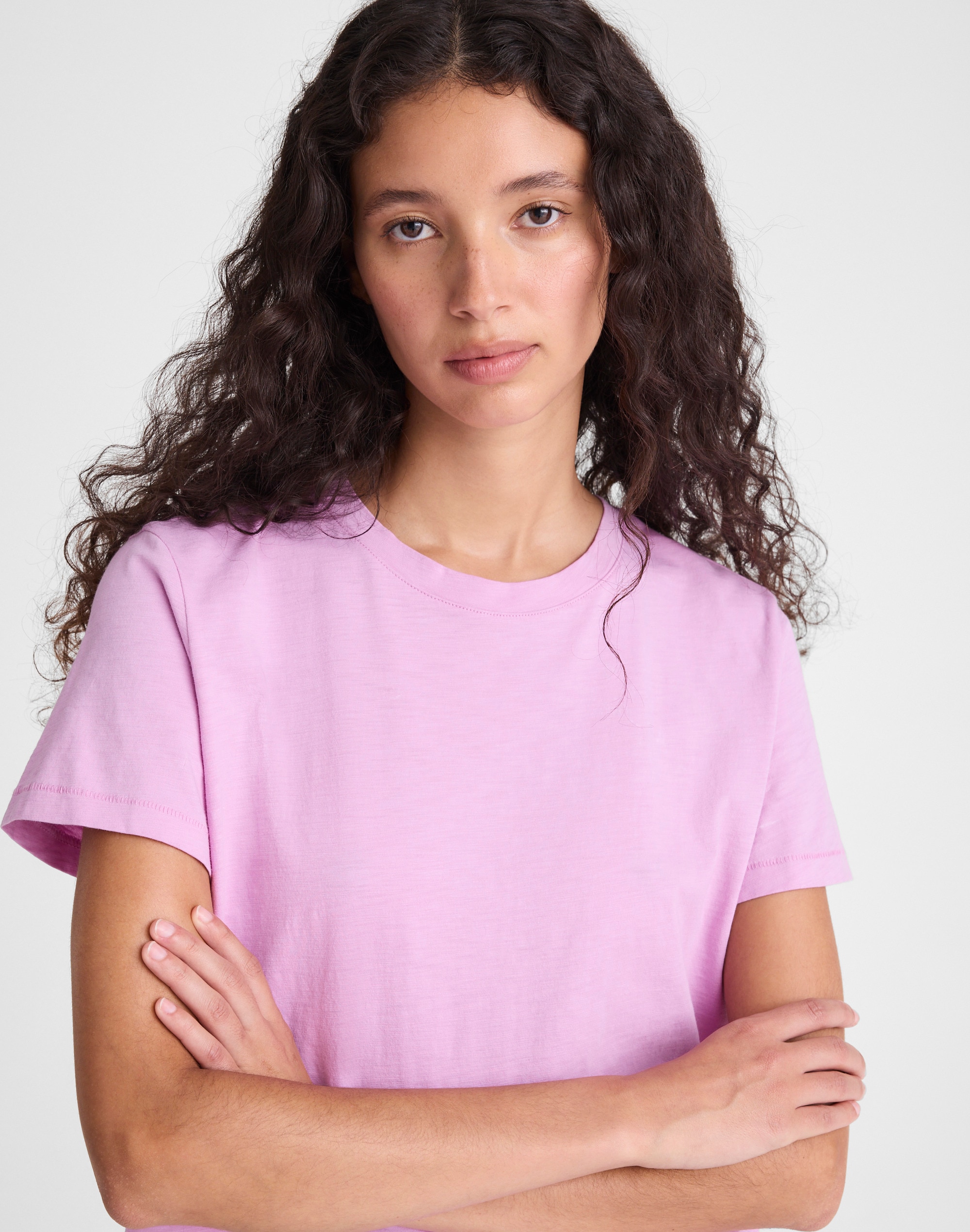 The Easy Crop Crewneck Tee in Soft Slub